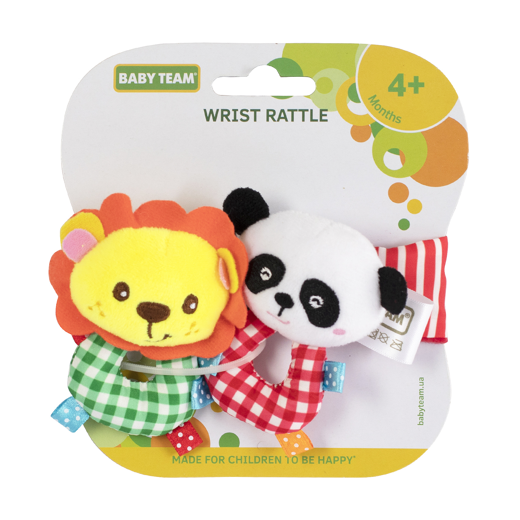 

Іграшка-брязкальце Baby Team Панда та левеня, від 4 місяців (8504)