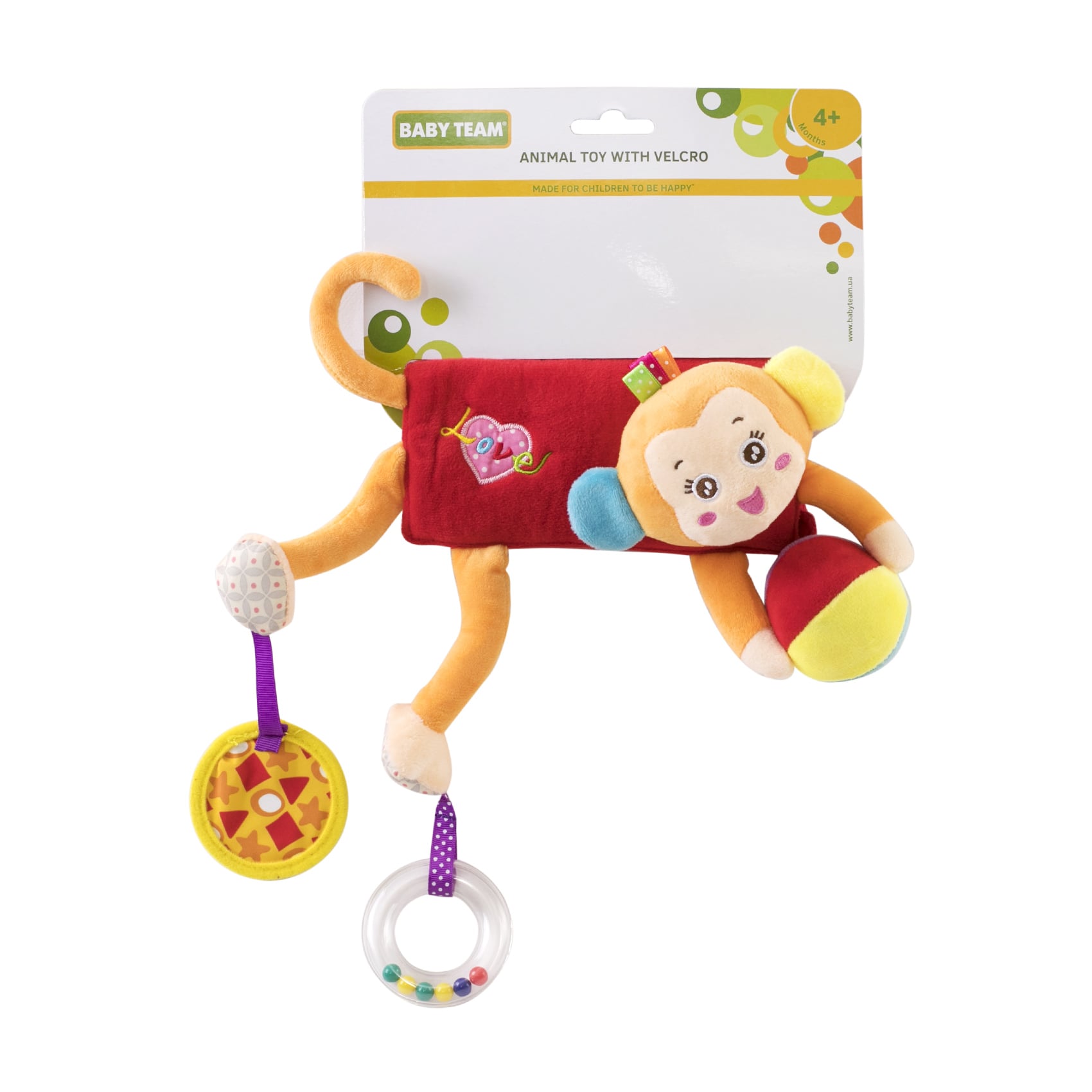 

Іграшка Baby Team Мавпочка, на липучці, від 4 місяців (8532)