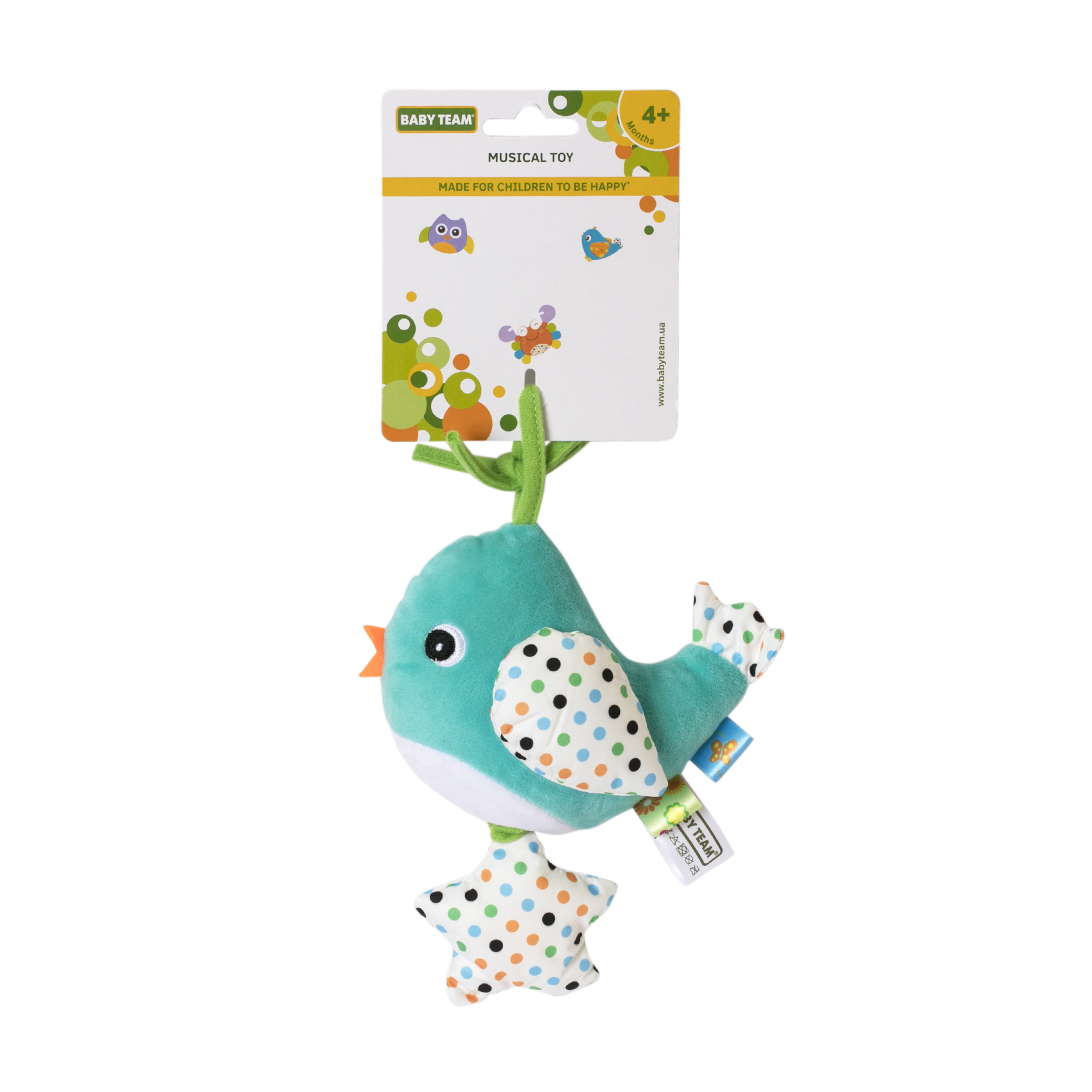 

Музична іграшка-підвіска Baby Team Пташка, від 4 місяців, блакитна (8543)
