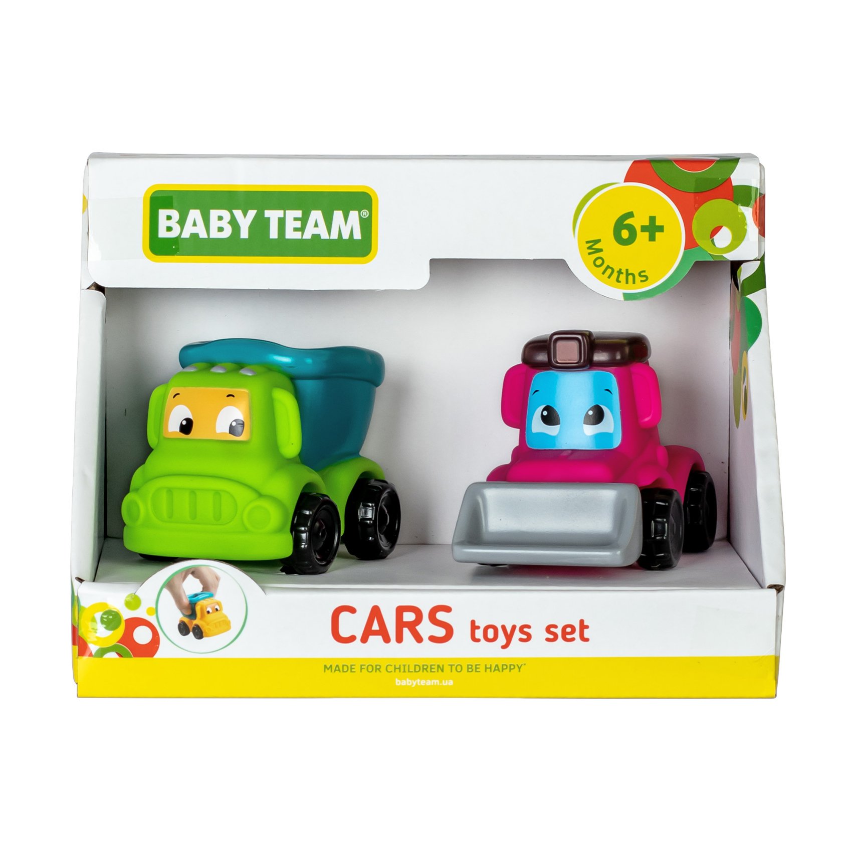 

Набір іграшок Baby Team Машинки, з самоскидом, від 6 місяців (8603)