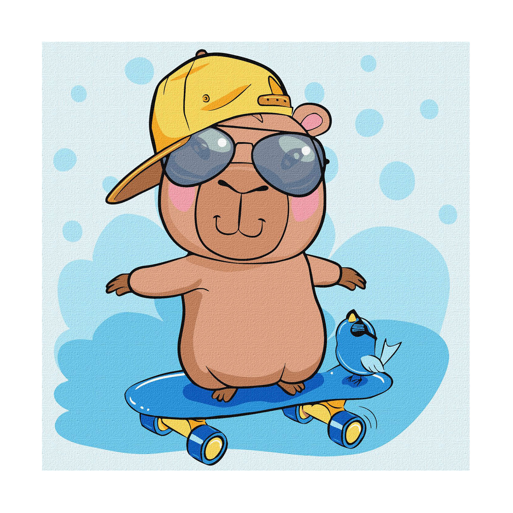 

Картина за номерами Ideyka Капібара на скейті, 30*30 см (KHO1294)