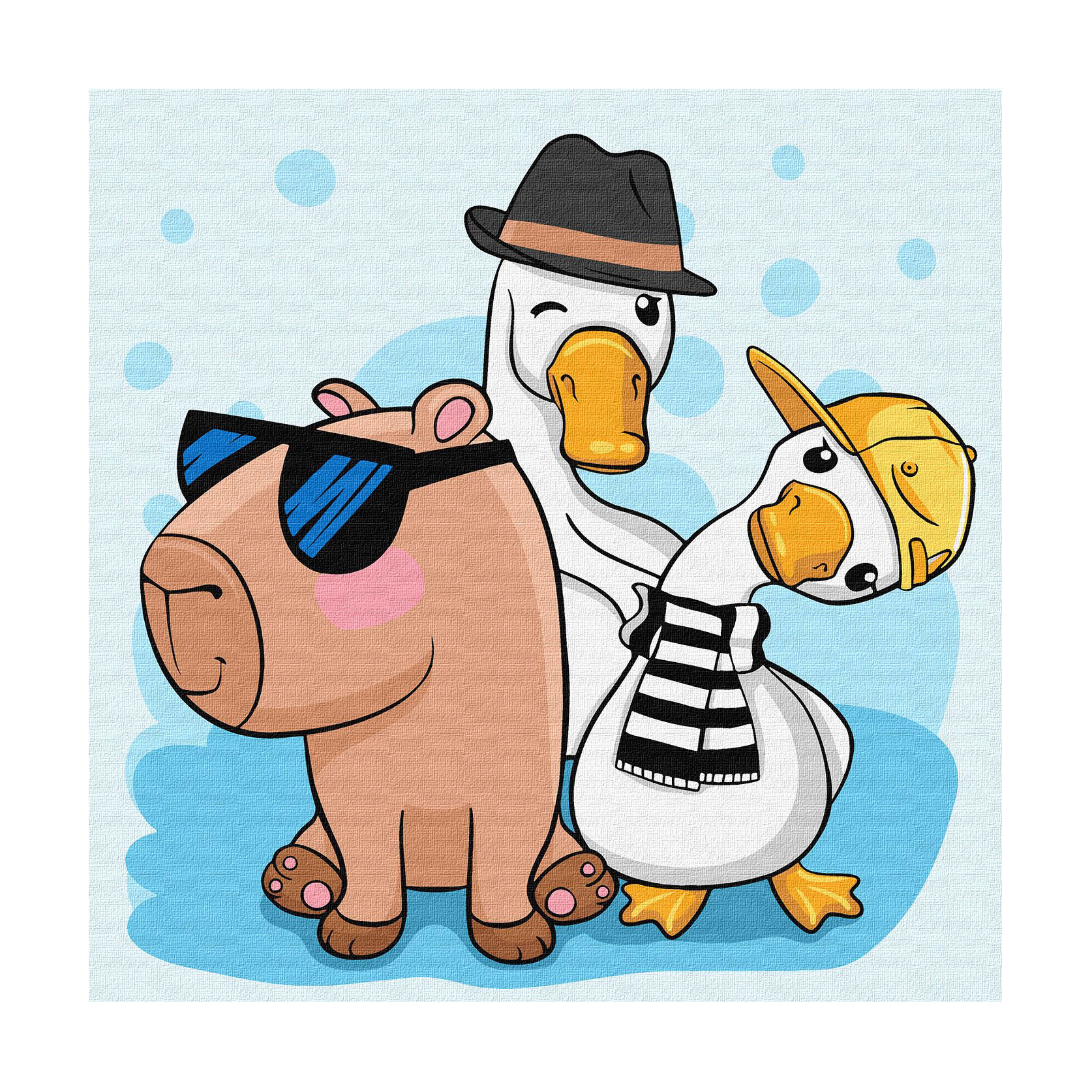 

Картина за номерами Ideyka Капібара і друзі, 30*30 см (KHO1274)