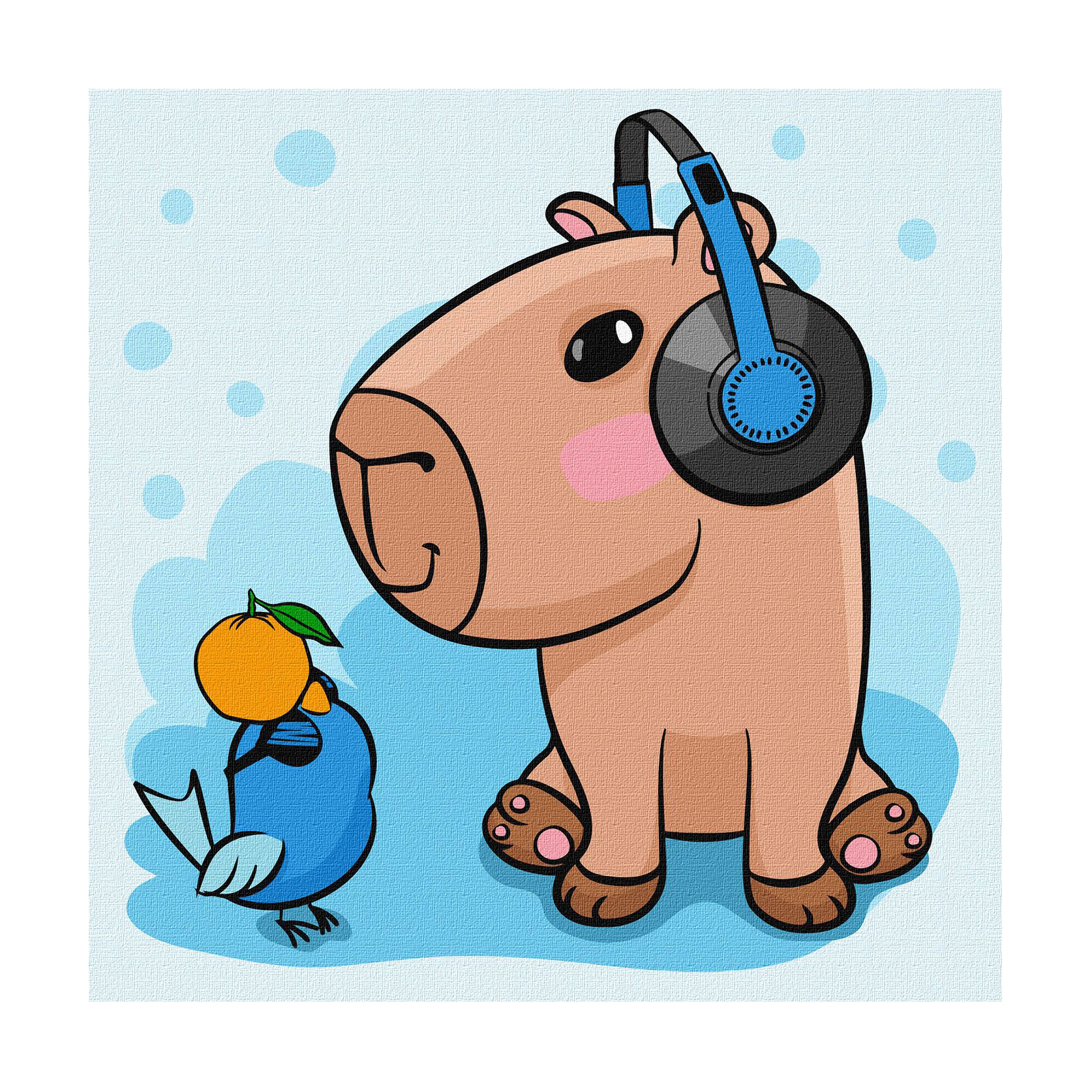 

Картина за номерами Ideyka Капібара в навушниках, 30*30 см (KHO1280)