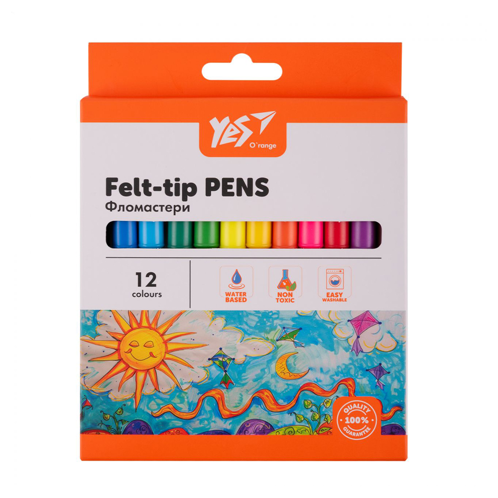 

Набір кольорових фломастерів YES Orange Line у картонній коробці, 12 кольорів (650548)