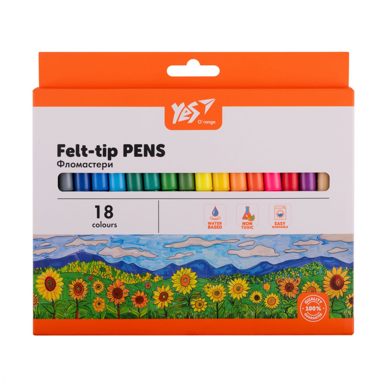 

Набір кольорових фломастерів YES Orange Line у картонній коробці, 18 кольорів (650553)