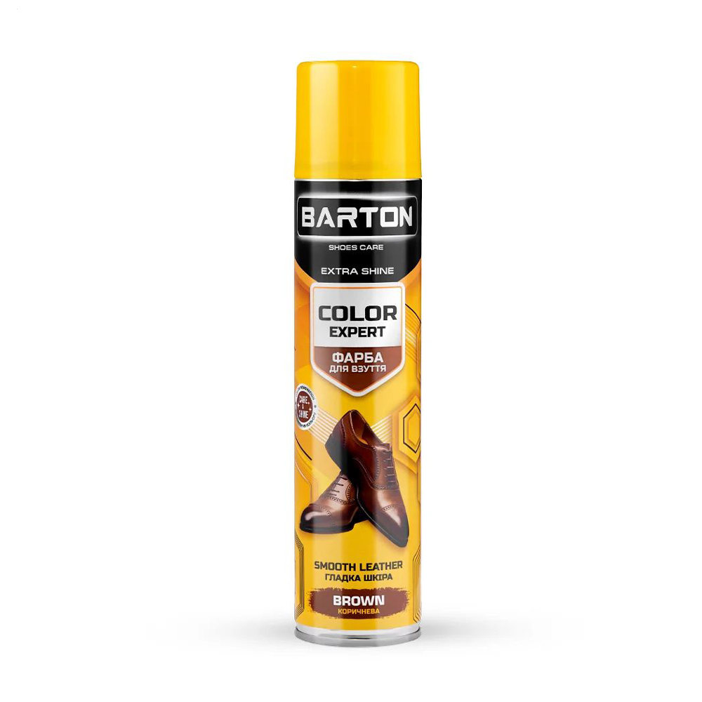 

Фарба для взуття Barton Color Expert з гладкої шкіри, коричнева, 300 мл