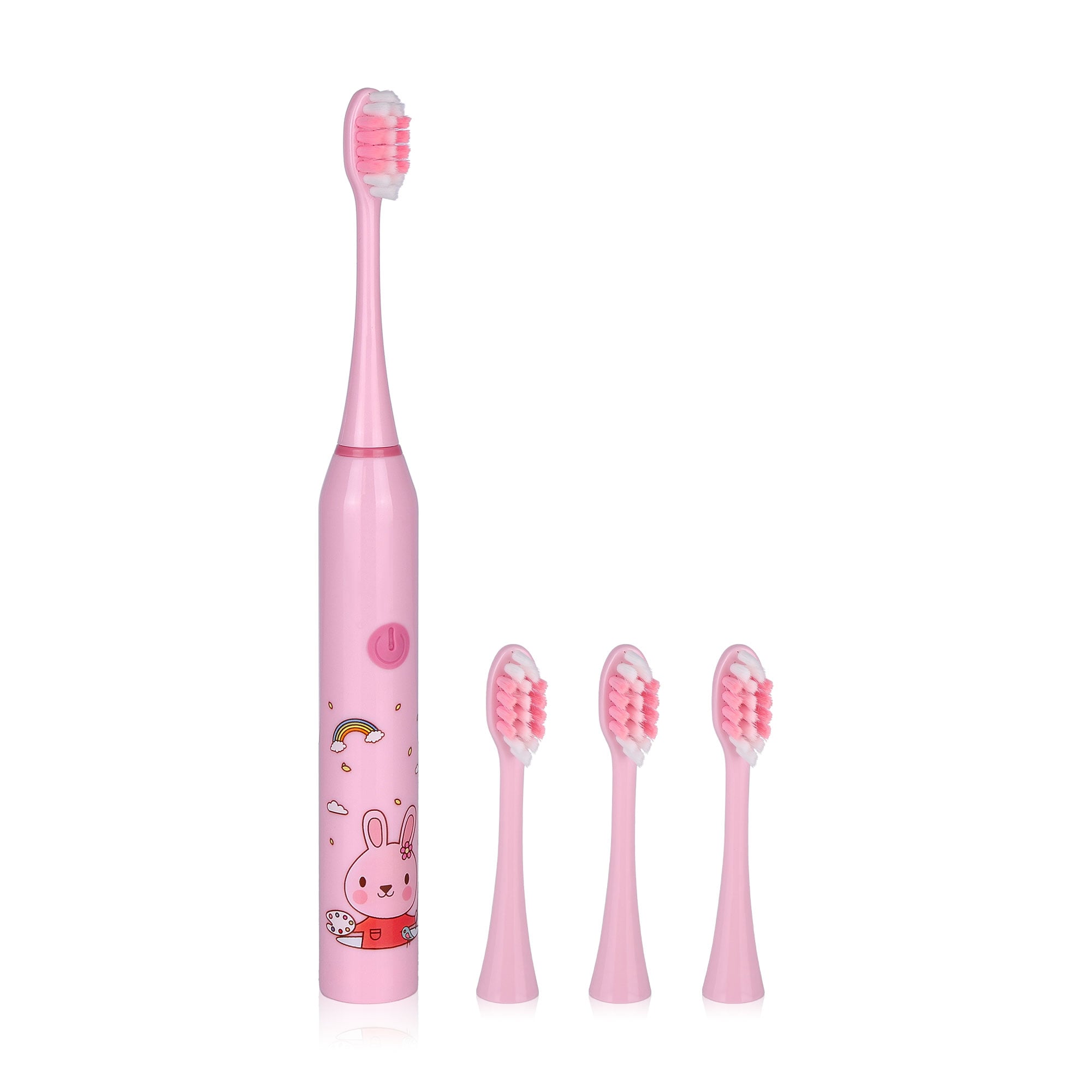 

Дитяча електрична зубна щітка, рожева з малюнком зайчика, 1 шт