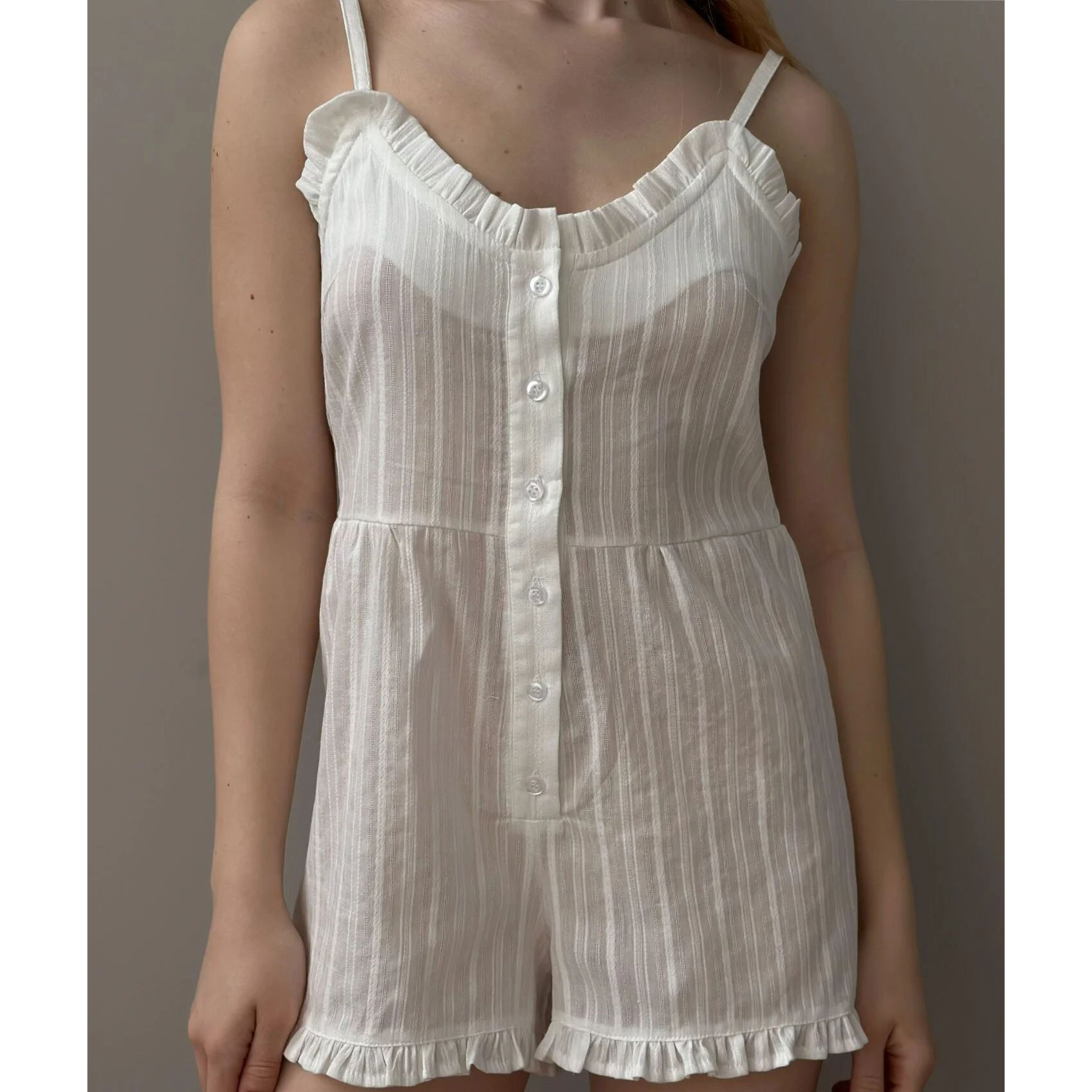 

Комбінезон жіночий Miso Батіст, білий з малюнком, розмір S/M (13218)