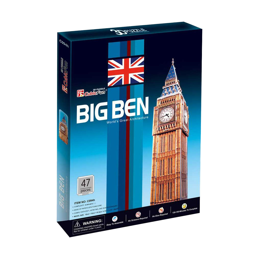 

Тривимірна головоломка-конструктор CubicFun Біг Бен, від 6 років, 47 деталі (C094h)