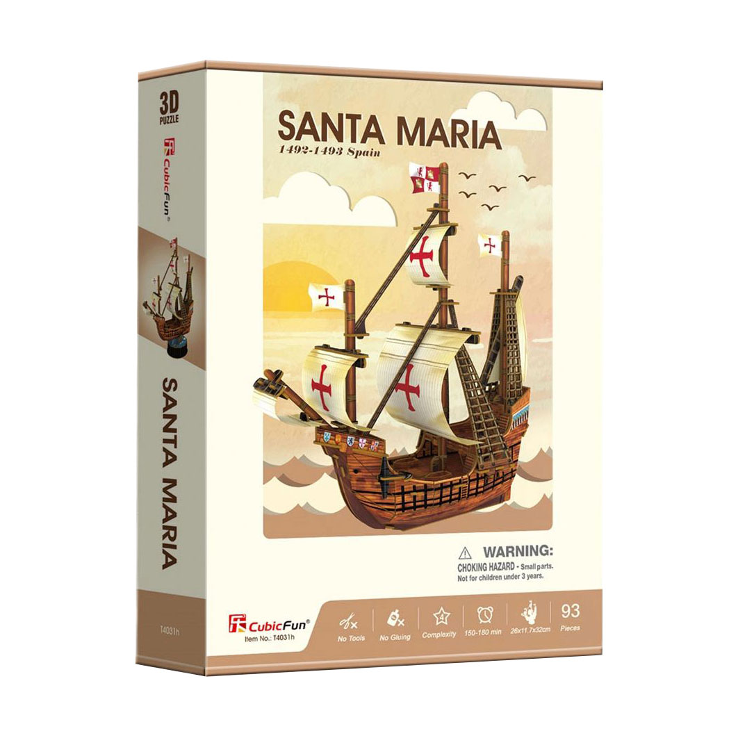 

Тривимірна головоломка-конструктор CubicFun Санта Марія, від 7 років, 93 деталі (T4031h)