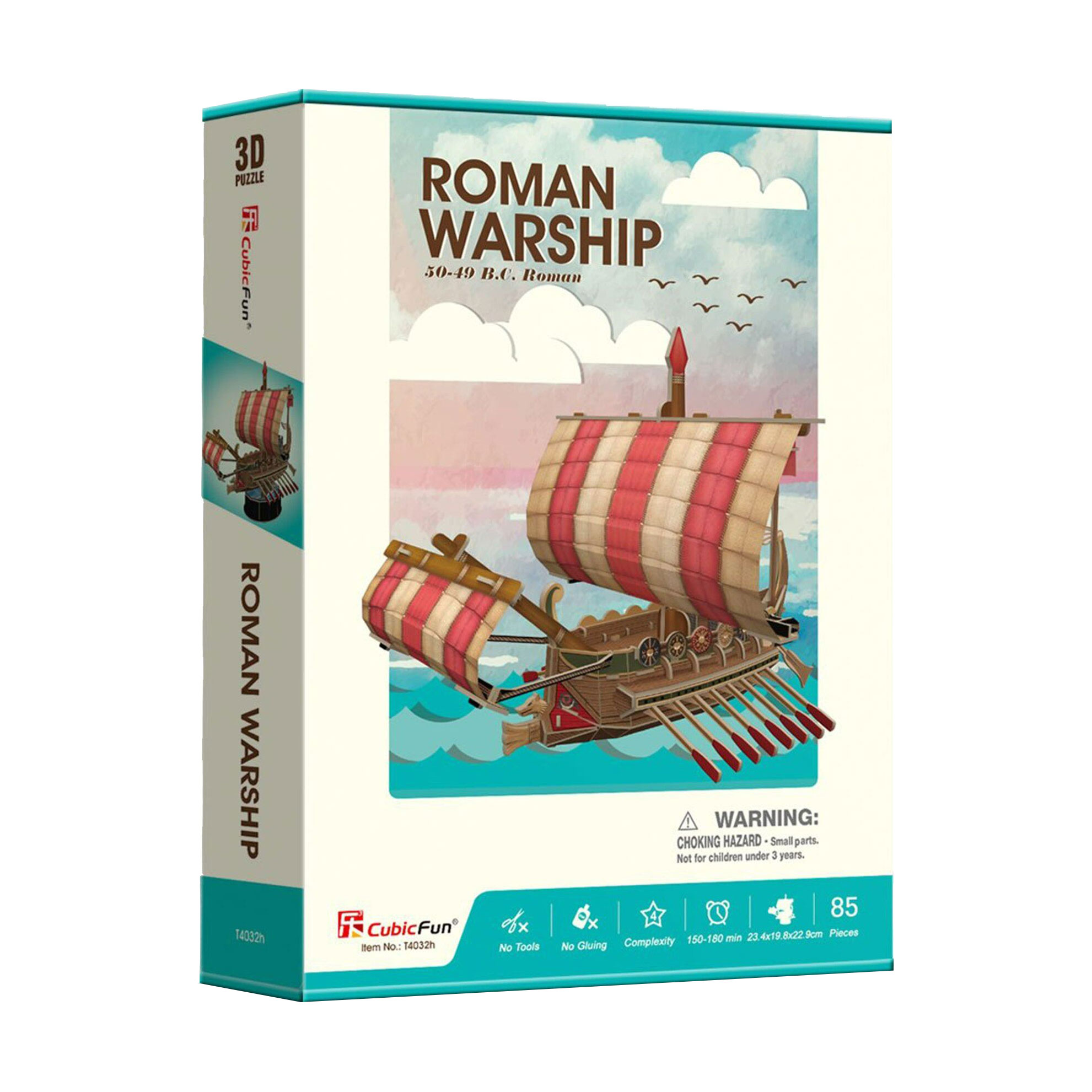 

Тривимірна головоломка-конструктор CubicFun Римський Бойовий корабель, від 8 років, 85 деталей (T4032h)