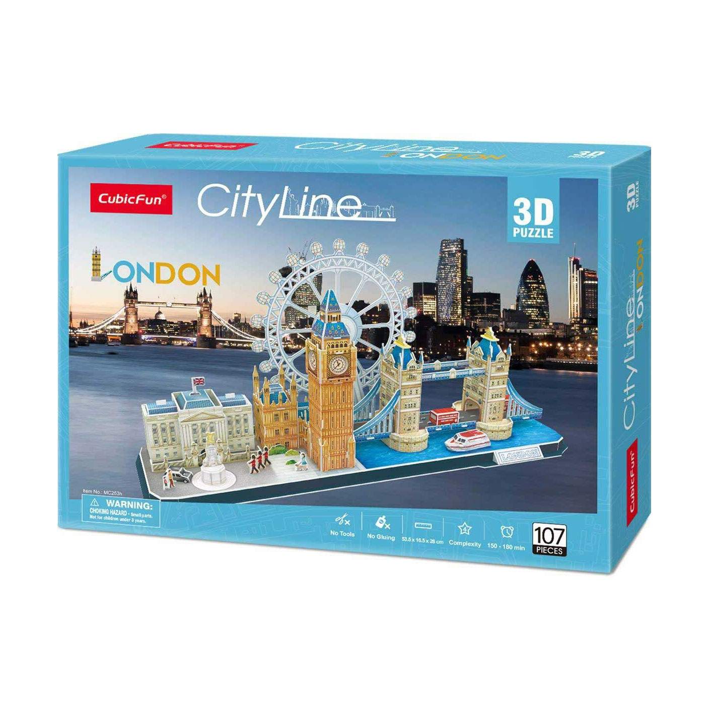 Тривимірна головоломка-конструктор CubicFun City Line London, від 6 років, 107 деталей (MC253h)
