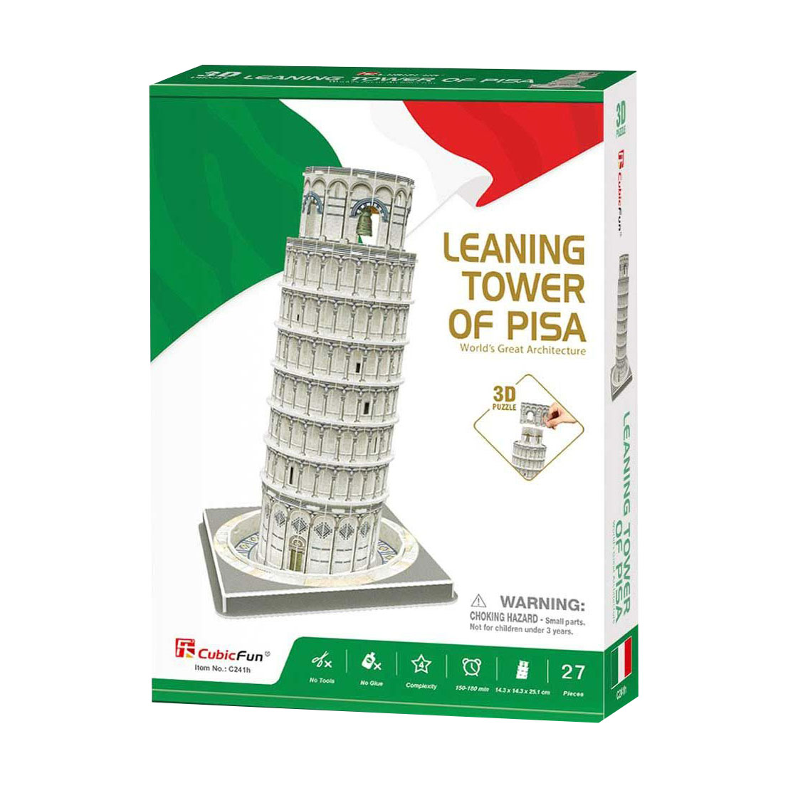 

Тривимірна головоломка-конструктор CubicFun Пізанська вежа, від 5 років, 27 деталей (C241h)