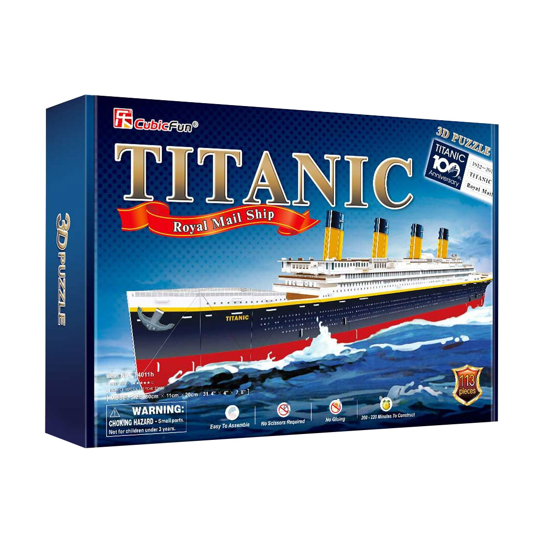 

Тривимірна головоломка-конструктор CubicFun Титанік, від 6 років, 113 деталей (T4011h)