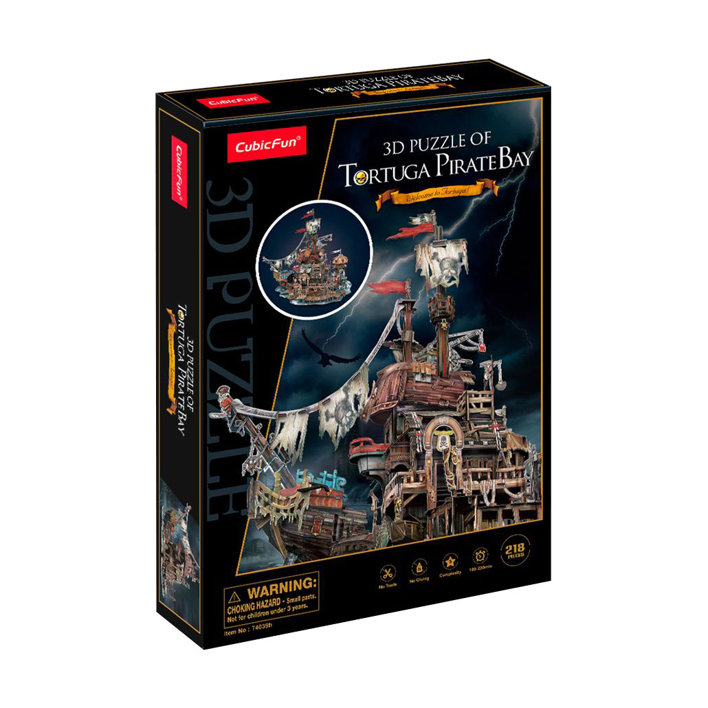 

Тривимірна головоломка-конструктор CubicFun Піратський корабель Тортуга, від 8 років, 218 деталей (T4039h)