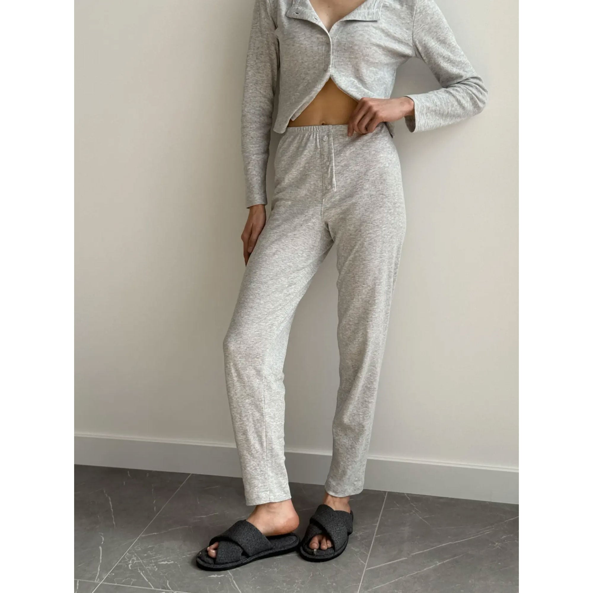 

Штани жіночі Miso Джогери, рібана, ромб, сірі, розмір S (15423)