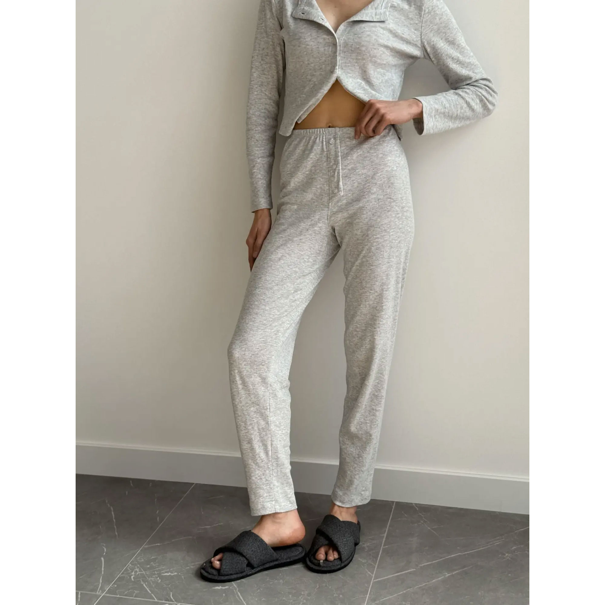 

Штани жіночі Miso Джогери, рібана, ромб, сірі, розмір М (15426)