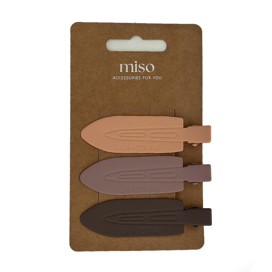 

Зажим для волосся Miso Метал та пластик, 7 см (рудий, 1 шт + пудра, 1 шт + темно коричневий, 1 шт) (GT2-1)