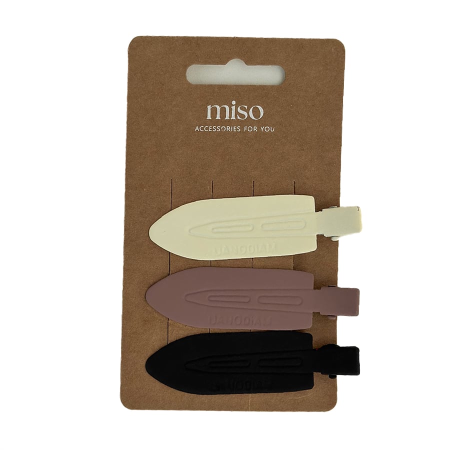 

Зажим для волосся Miso Метал та пластик, 7 см (молочний, 1 шт + чорний, 1 шт + світло коричневий, 1 шт) (GT2-2)