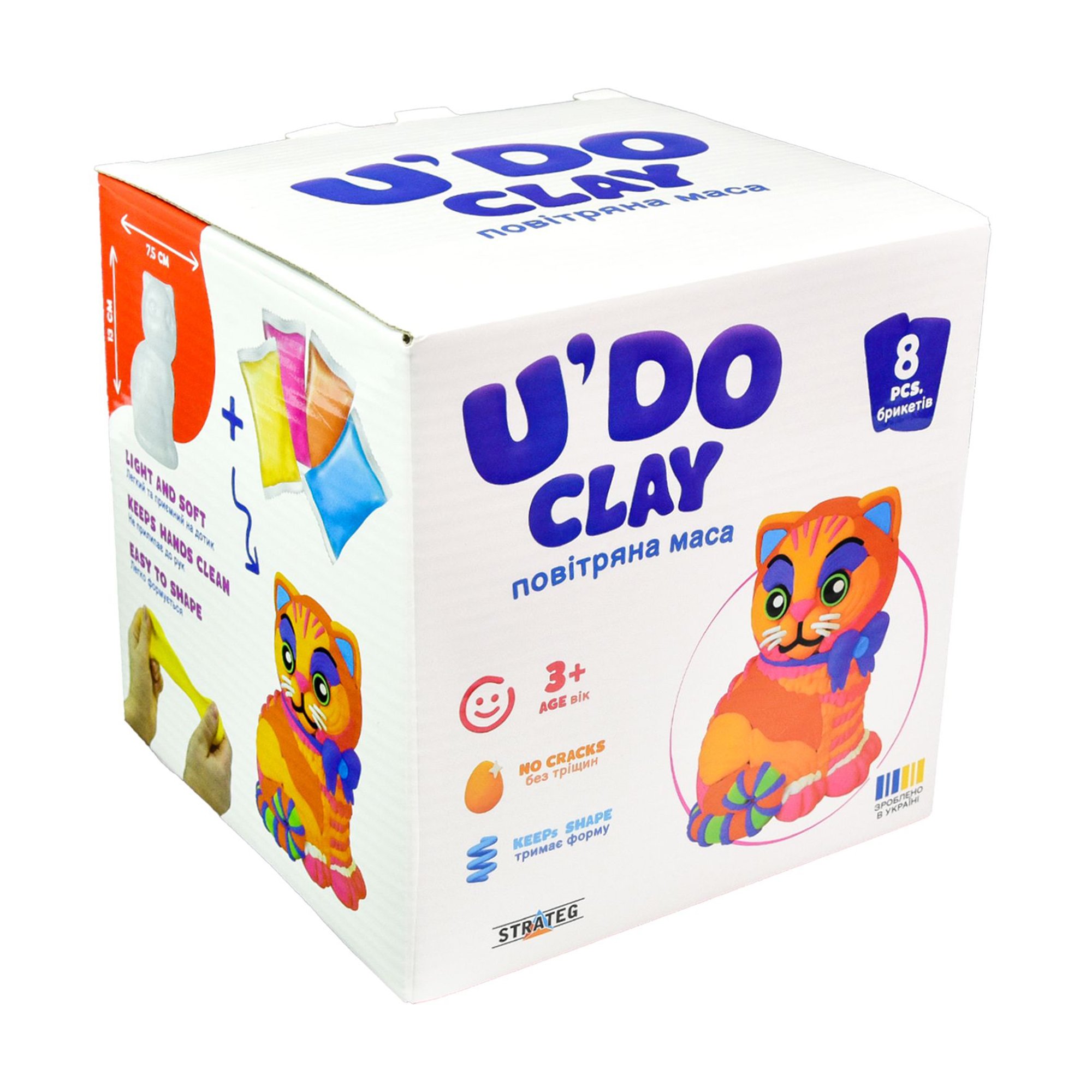 

Набір для творчості Strateg U'DO Clay Котик, від 3 років (30747)