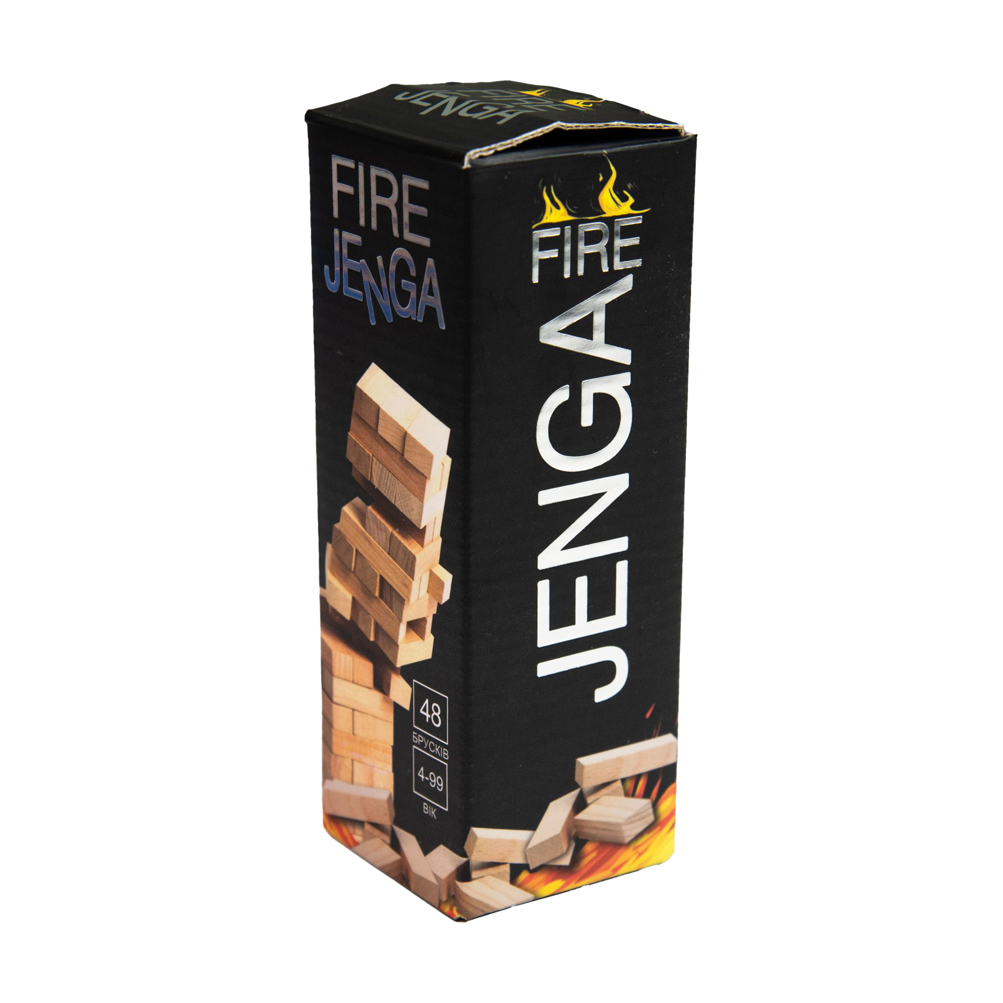 

Настільна гра Strateg Fire Jenga українською мовою, 48 брусків, від 4 років (30848)