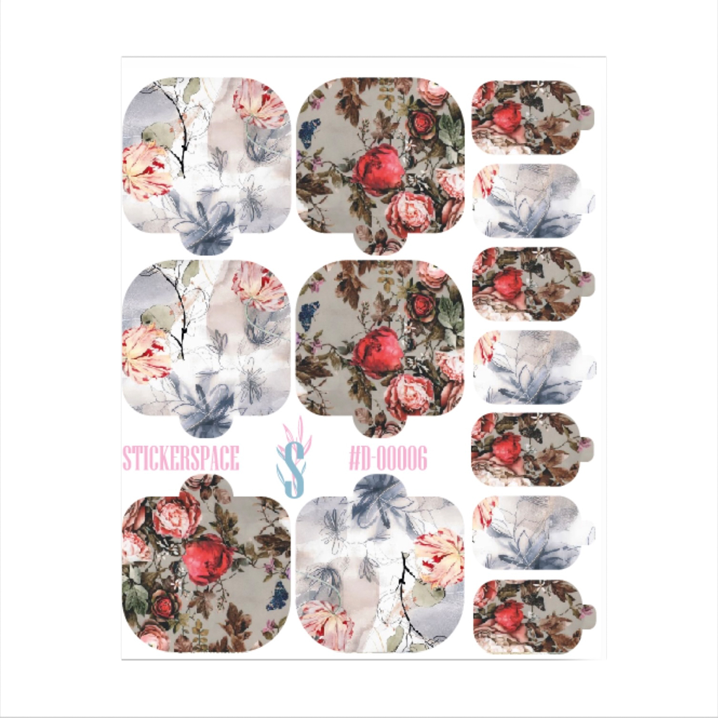 

Наліпки для дизайну нігтів StickersSpace Wraps Pedi (D-00006)