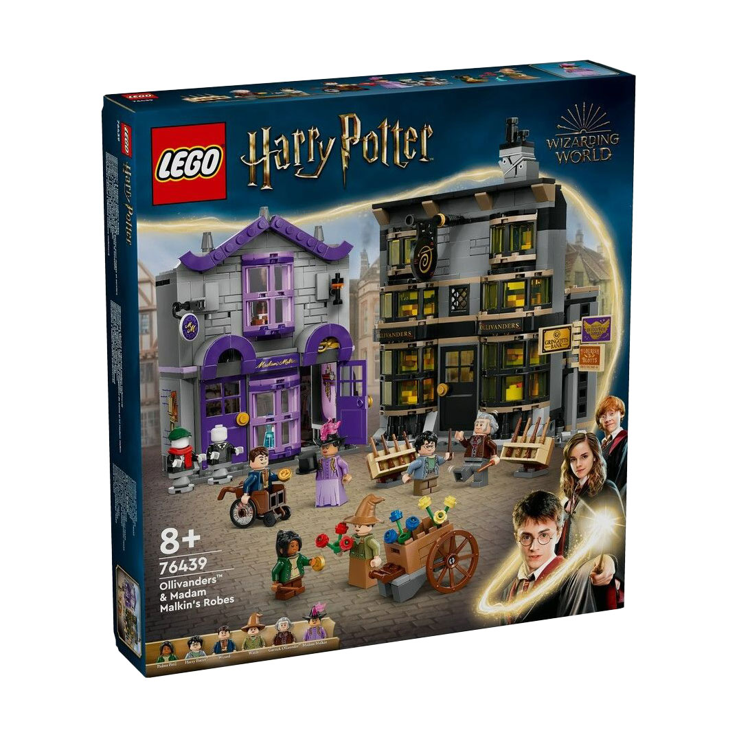 

Конструктор LEGO Harry Potter Крамниці Олівандера та Мадам Малкін, 744 деталі, від 8 років (76439)
