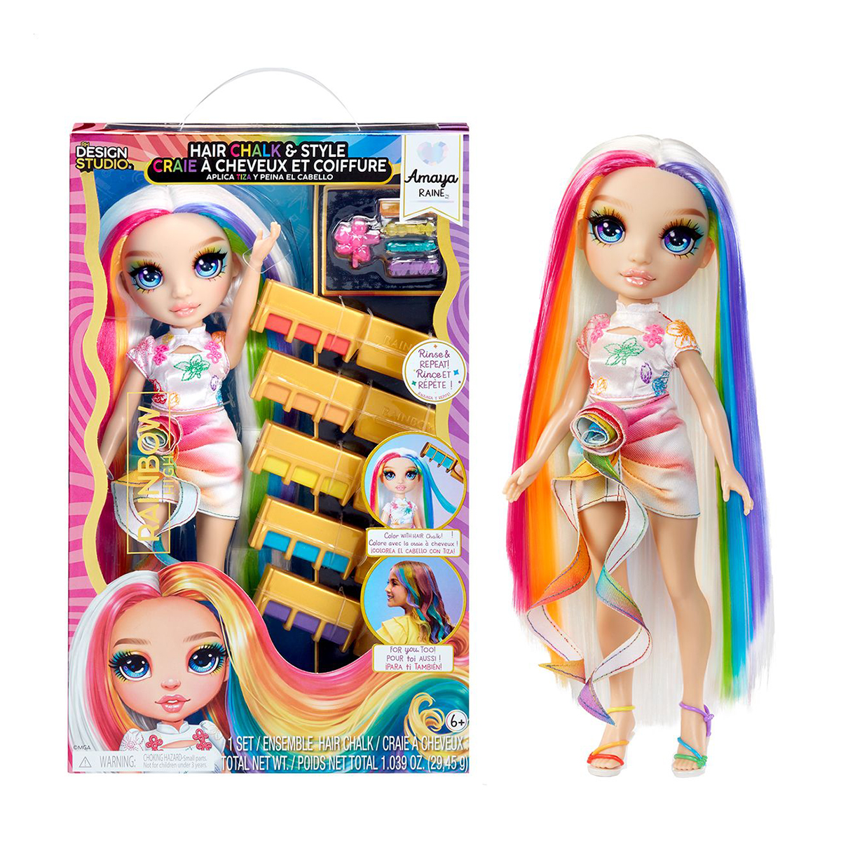 

Ігровий набір з лялькою Rainbow High серії Крейда для волосся та стиль Амая, від 6 років (526780)
