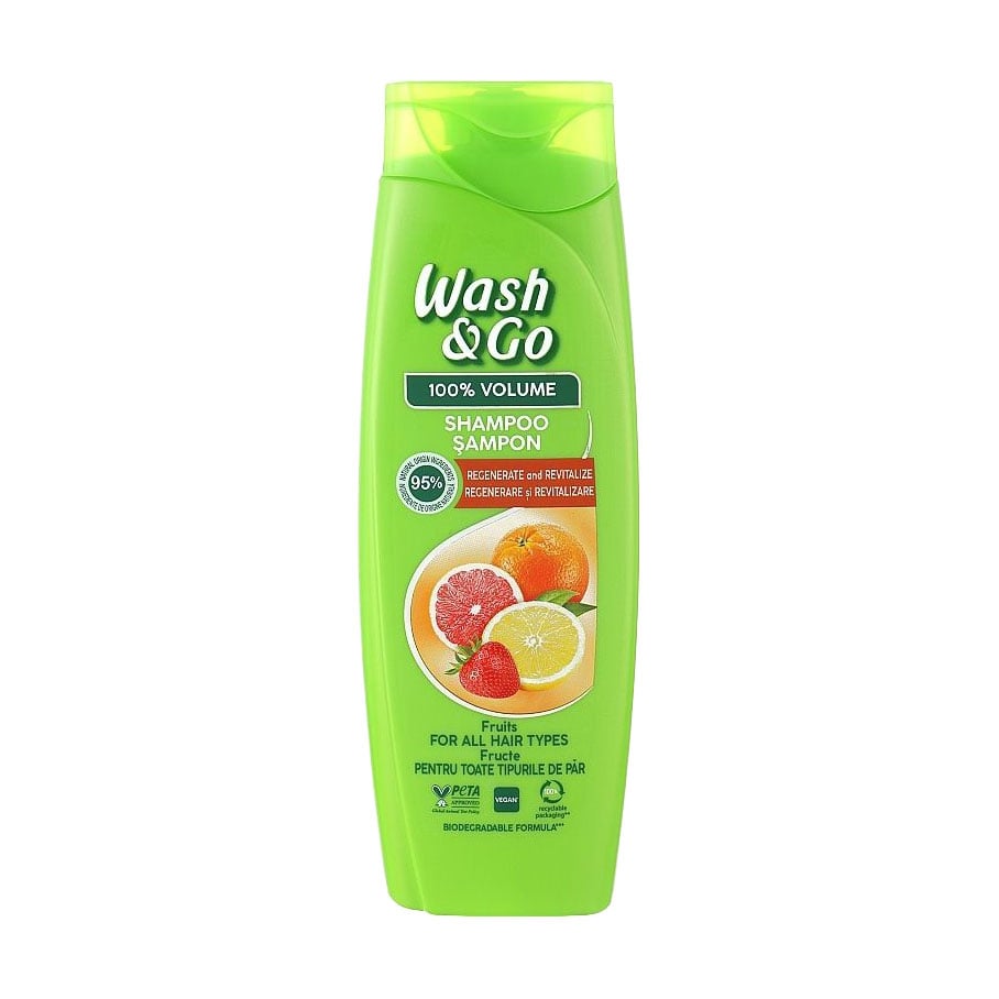 

Шампунь Wash&Go для всіх типів волосся, з екстрактами фруктів, 360 мл