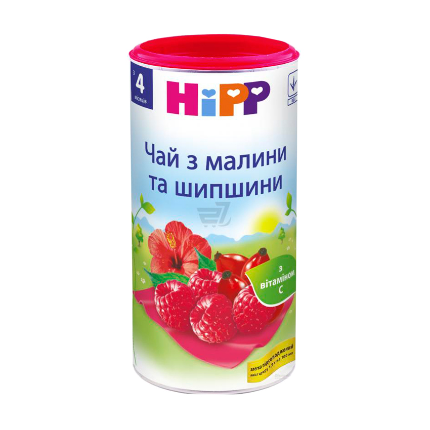 

Дитячий чай HiPP з малини та шипшини, з 4 місяців, 200 г