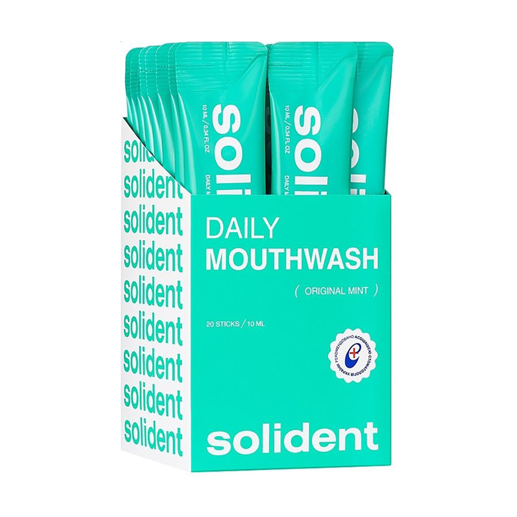 

Ополіскувач для ротової порожнини в стіках Solident Daily Mouthwash, Original Mint, 20*10 мл