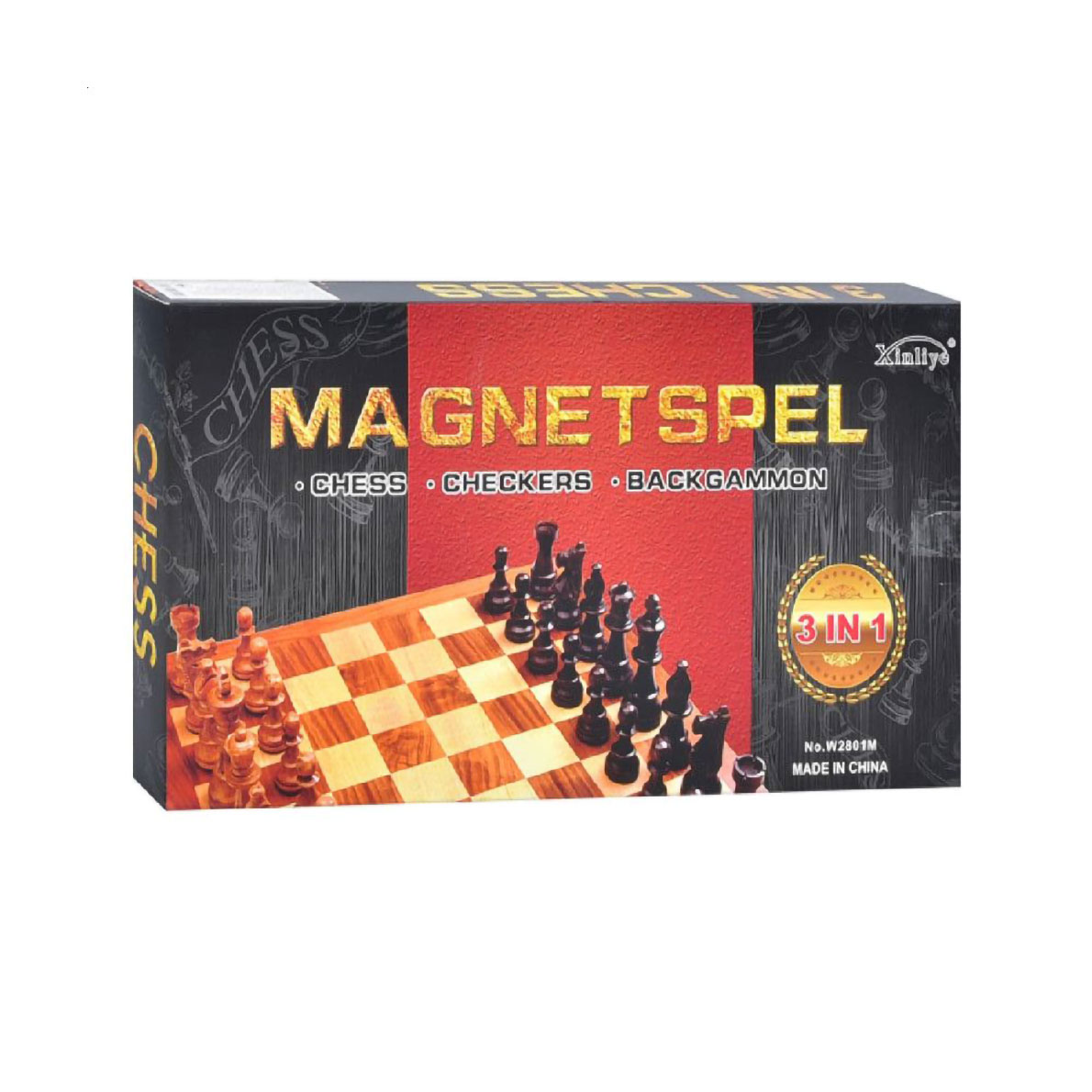 

Настільна гра 3 в 1 Shantou Jinxing Шахи, шашки, нарди, від 3 років, 24.5*13*3 см (W2801M)