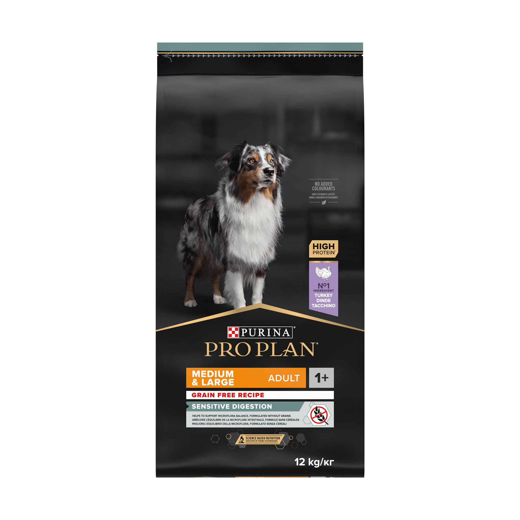 

Уцінка! Сухий корм для дорослих собак середніх та великих порід Pro Plan Medium & Large Adult 1+ Sensitive Digestion з чутливим травленням, беззерновий, з індичкою, 12 кг