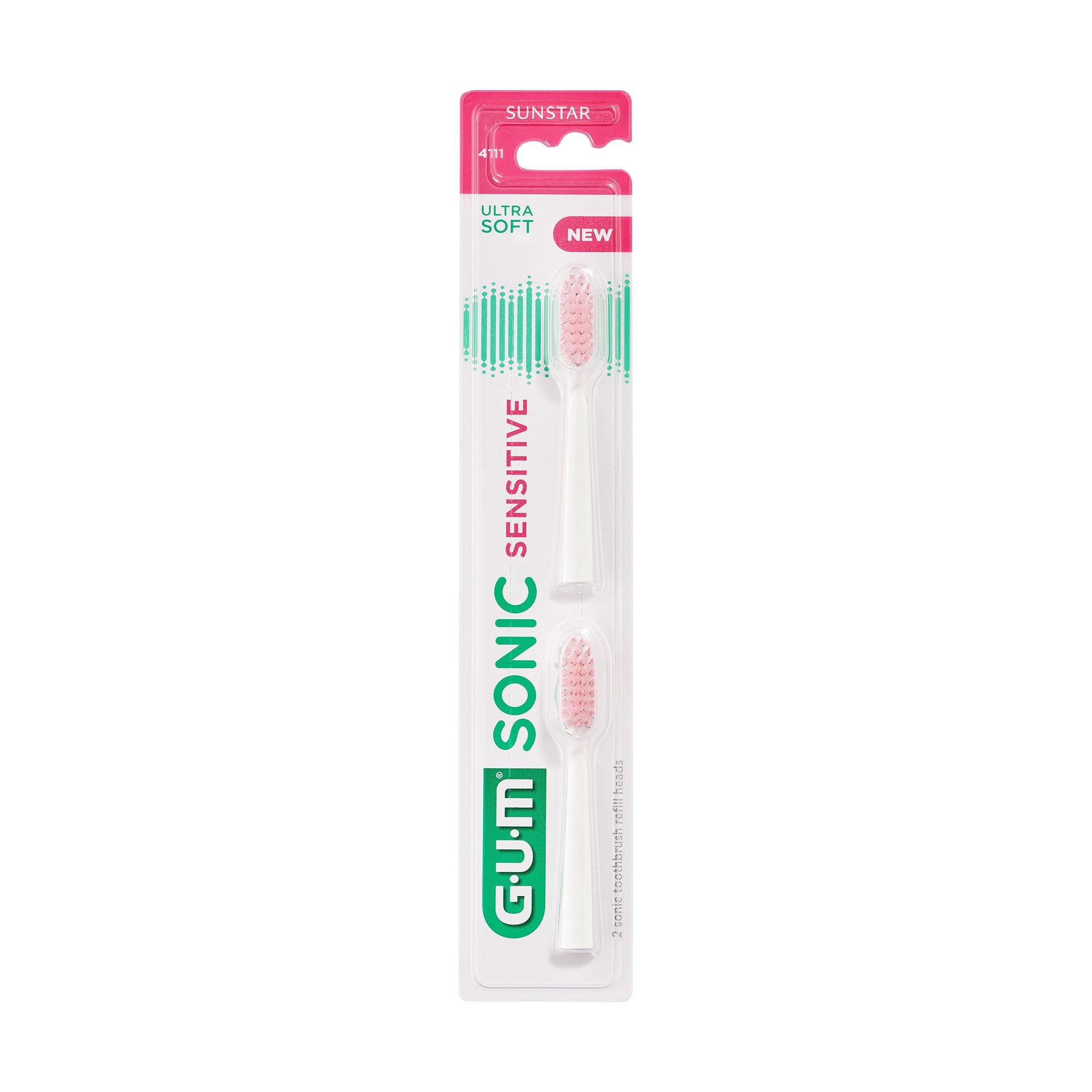 

Змінні щітки стандартні GUM Sonic Toothbrush Refills для електричної зубної щітки Sonic Sensitive, 2 шт