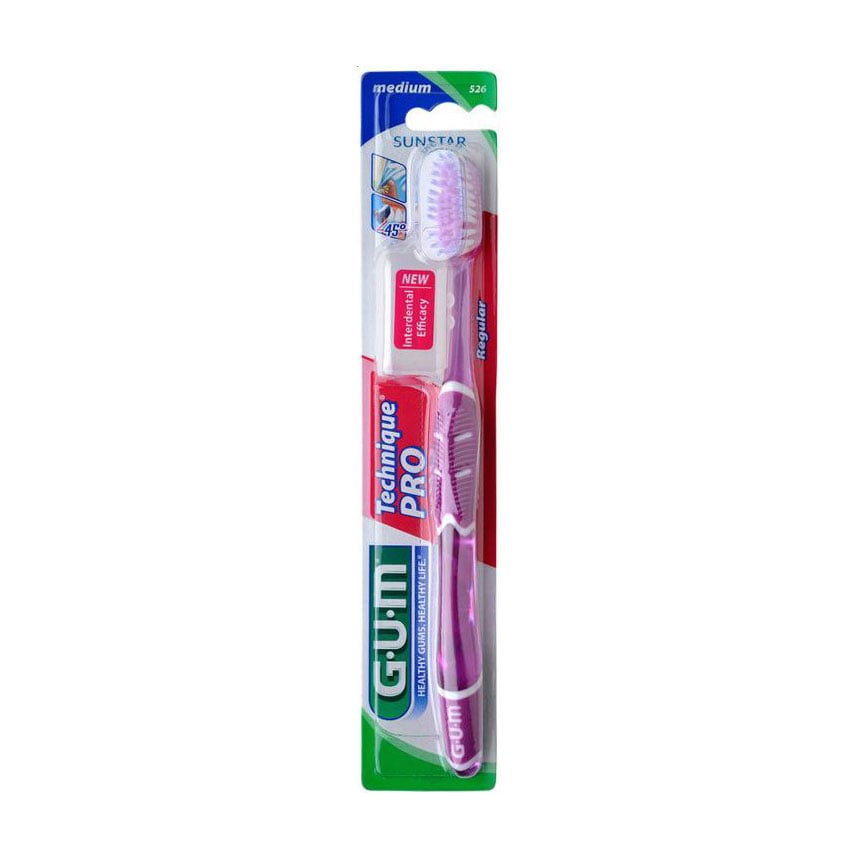 

Зубна щітка GUM Technique Pro Full Medium середньо-м'яка, рожева, 1 шт