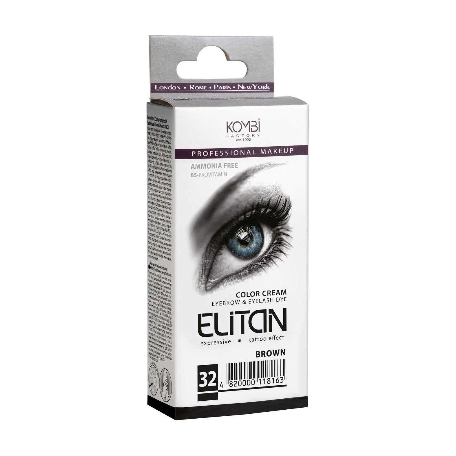

Крем-фарба для брів та вій Elitan Color Cream Eyebrow & Eyelash Dye 32 Коричневий, 30 мл