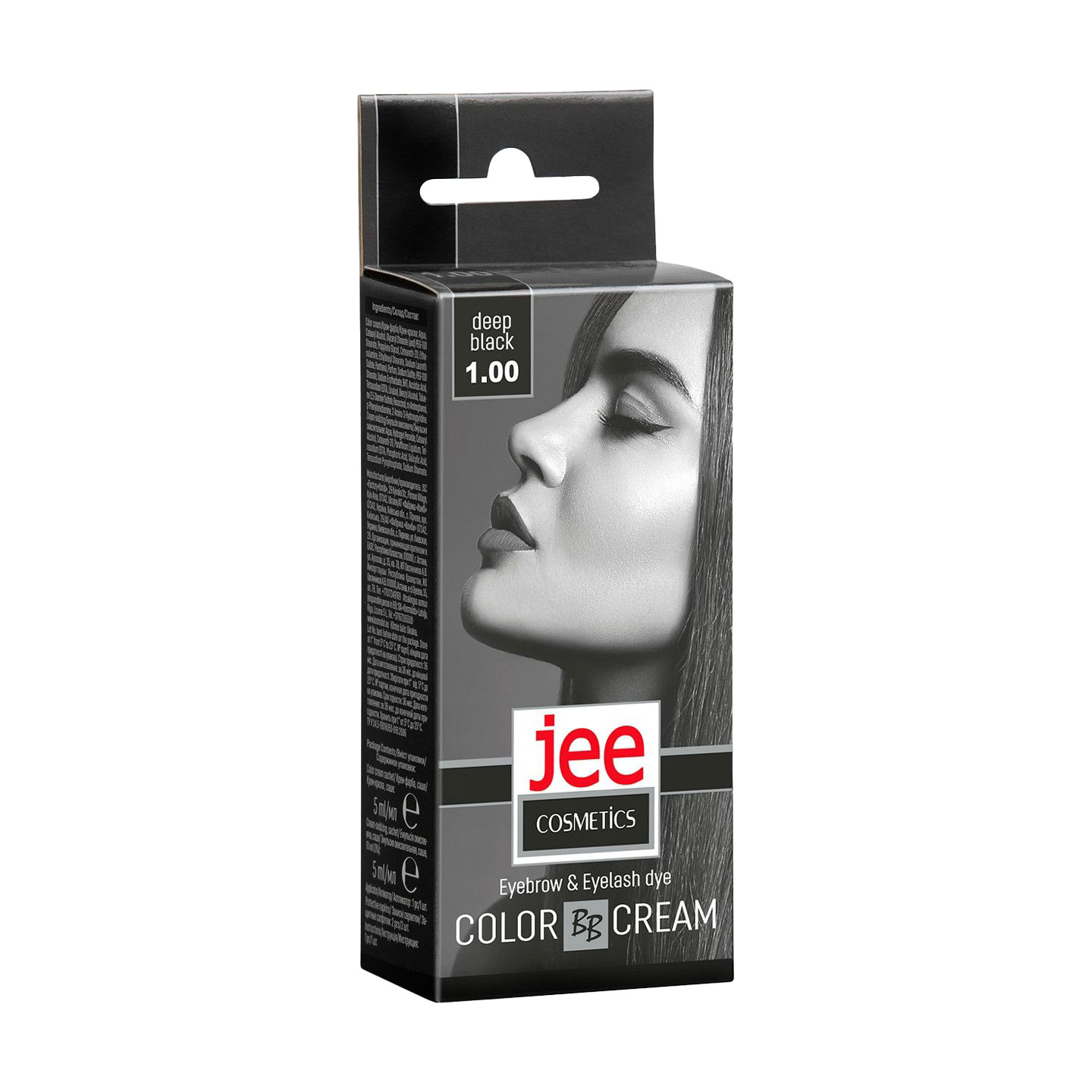 

Крем-фарба для брів та вій Jee Cosmetics Eyebrow & Eyelash Dye Color Cream 1.00 Глибокий чорний, 5 мл