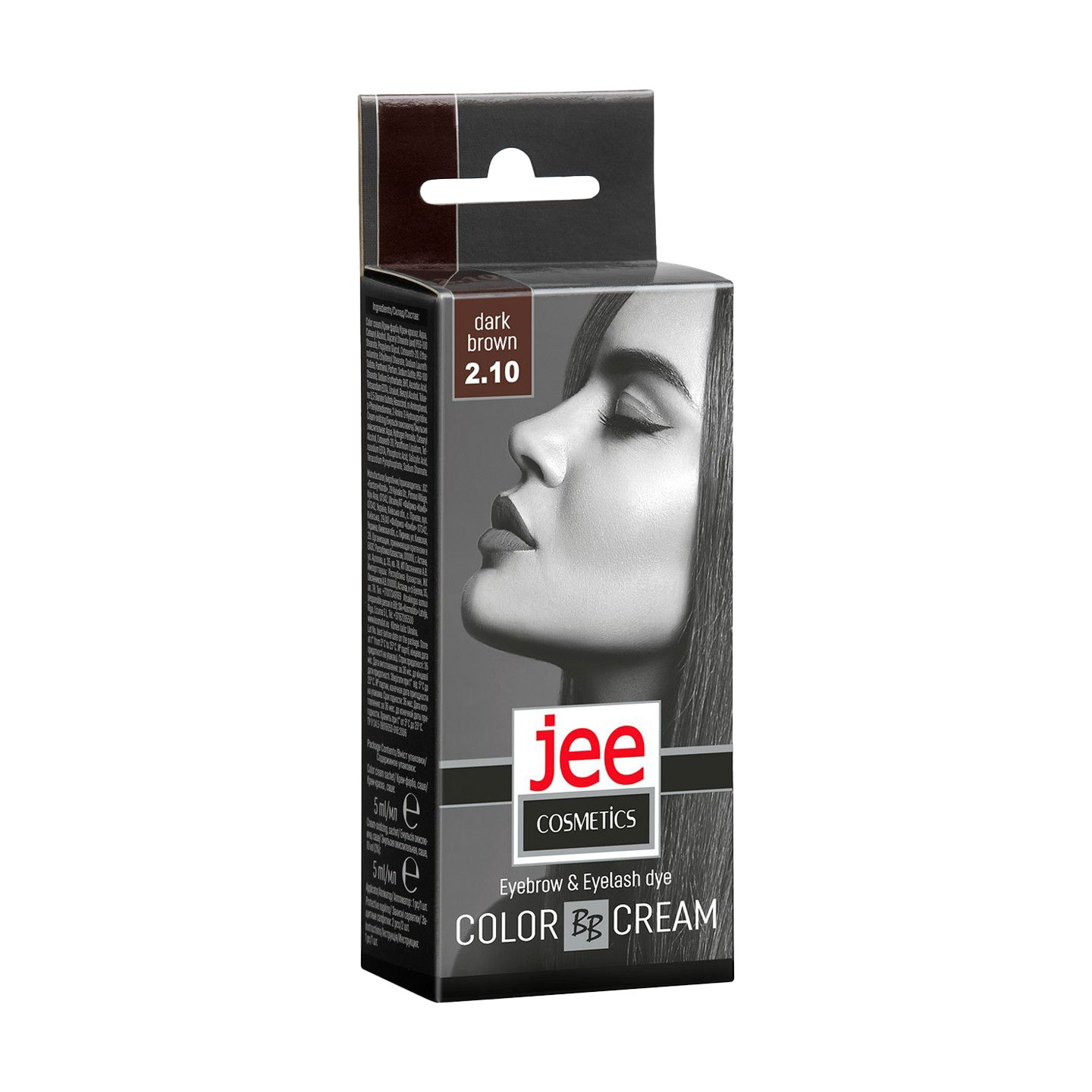 

Крем-фарба для брів та вій Jee Cosmetics Eyebrow & Eyelash Dye Color Cream 2.10 Темно-коричневий, 5 мл