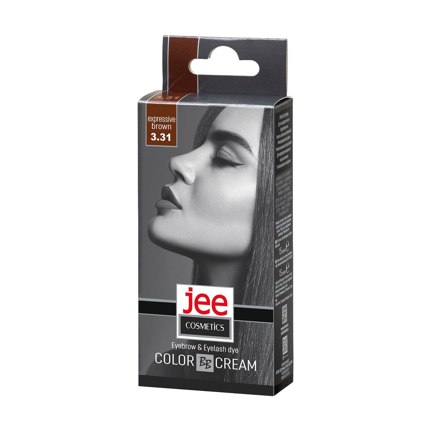 

Крем-фарба для брів та вій Jee Cosmetics Eyebrow & Eyelash Dye Color Cream 3.31 Виразний коричневий, 15 мл
