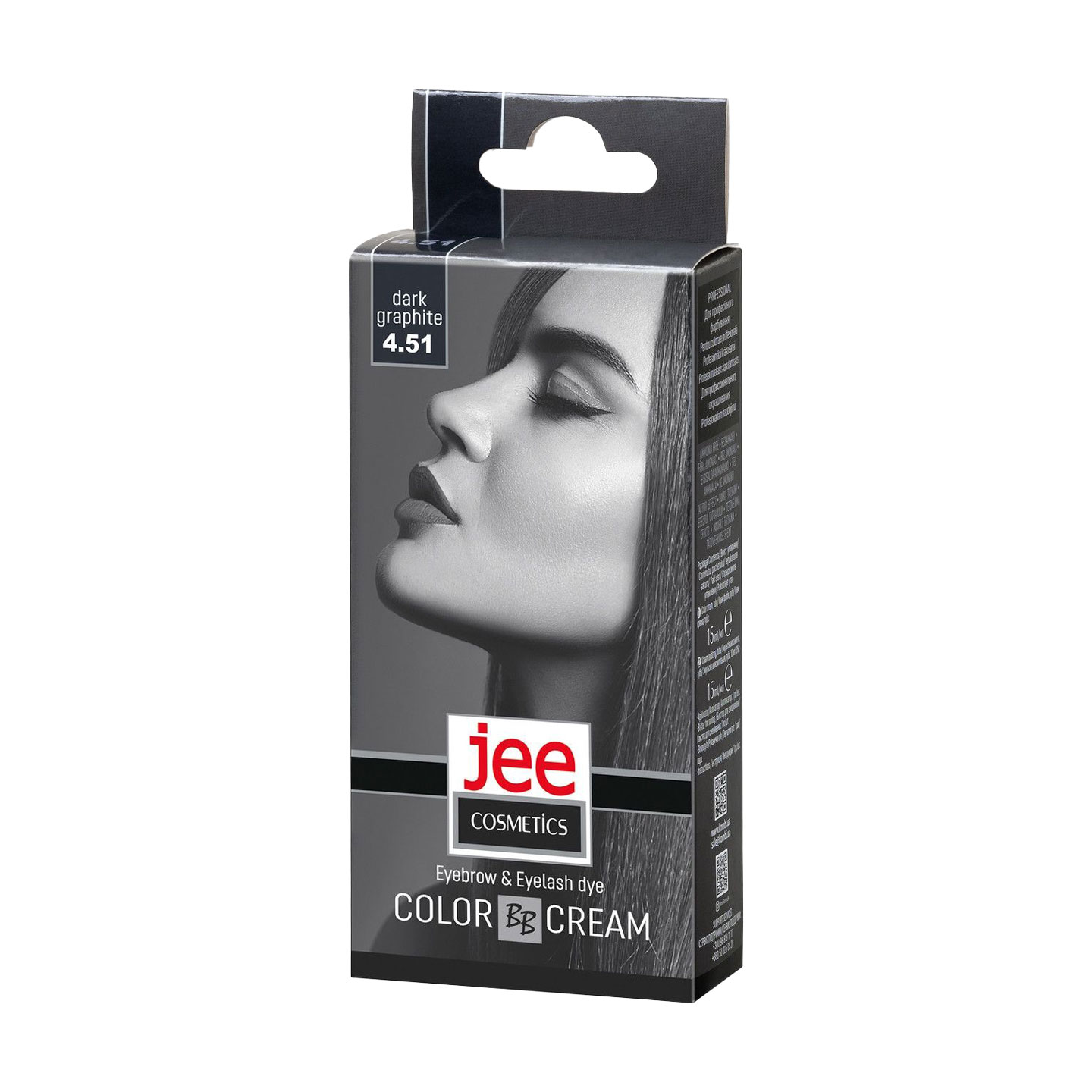 

Крем-фарба для брів та вій Jee Cosmetics Eyebrow & Eyelash Dye Color Cream 4.51 Темно-графітовий, 15 мл