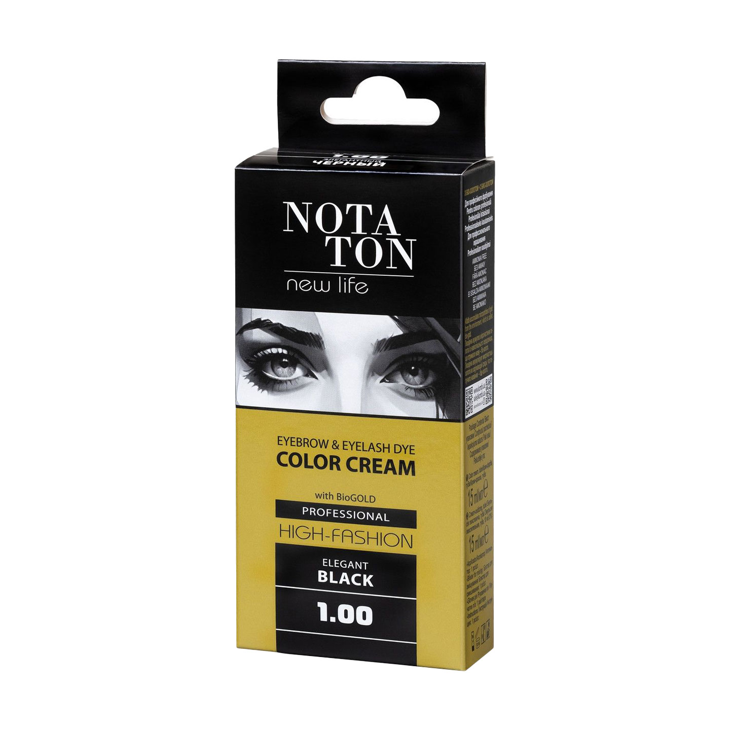 

Крем-фарба для брів та вій Notaton Eyebrow & Eyelash Dye Color Cream 1.00 Елегантний чорний, 15 мл