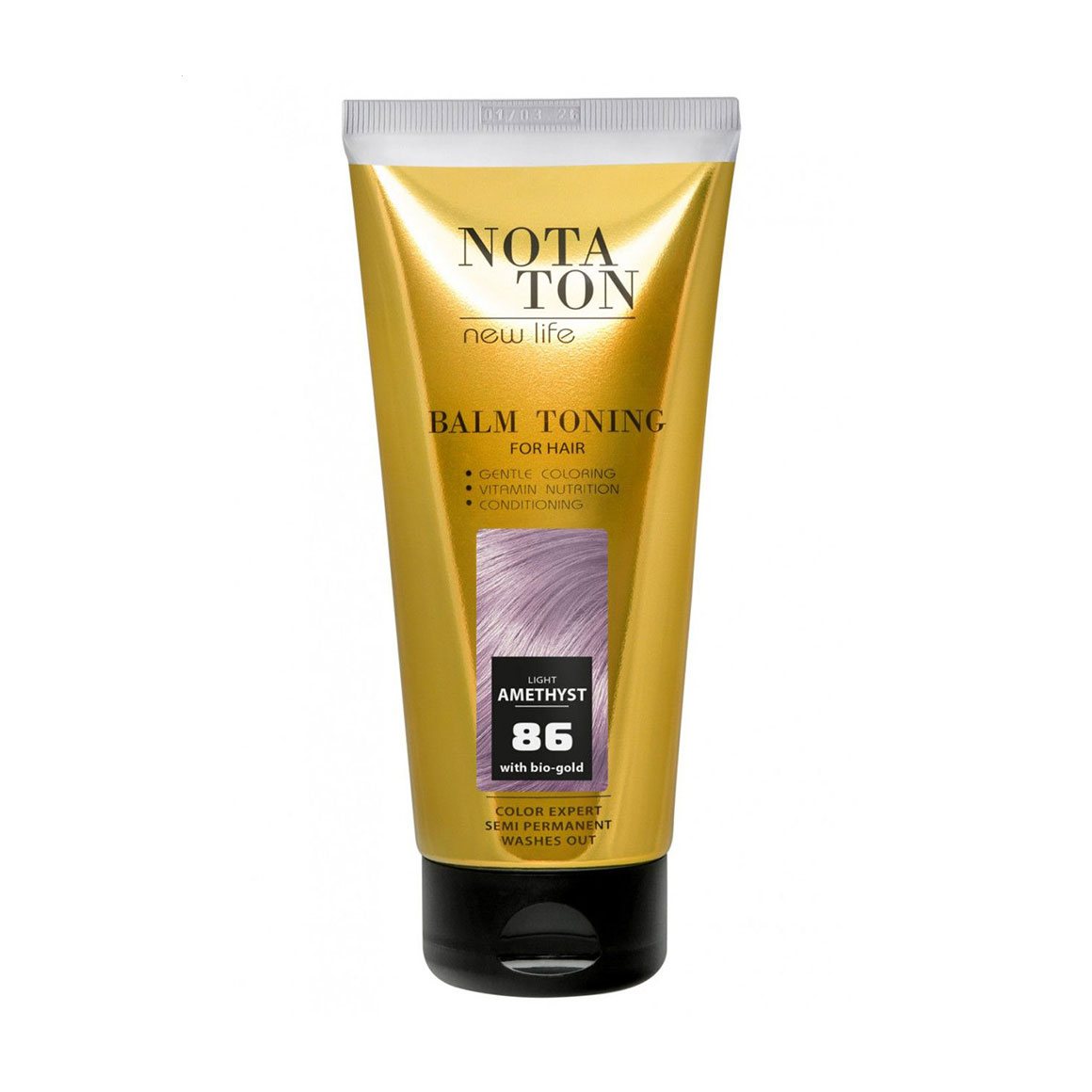 Тонувальний бальзам для волосся Notaton New Life Balm Toning з біо-золотом, 86 Світлий аметист, 150 мл