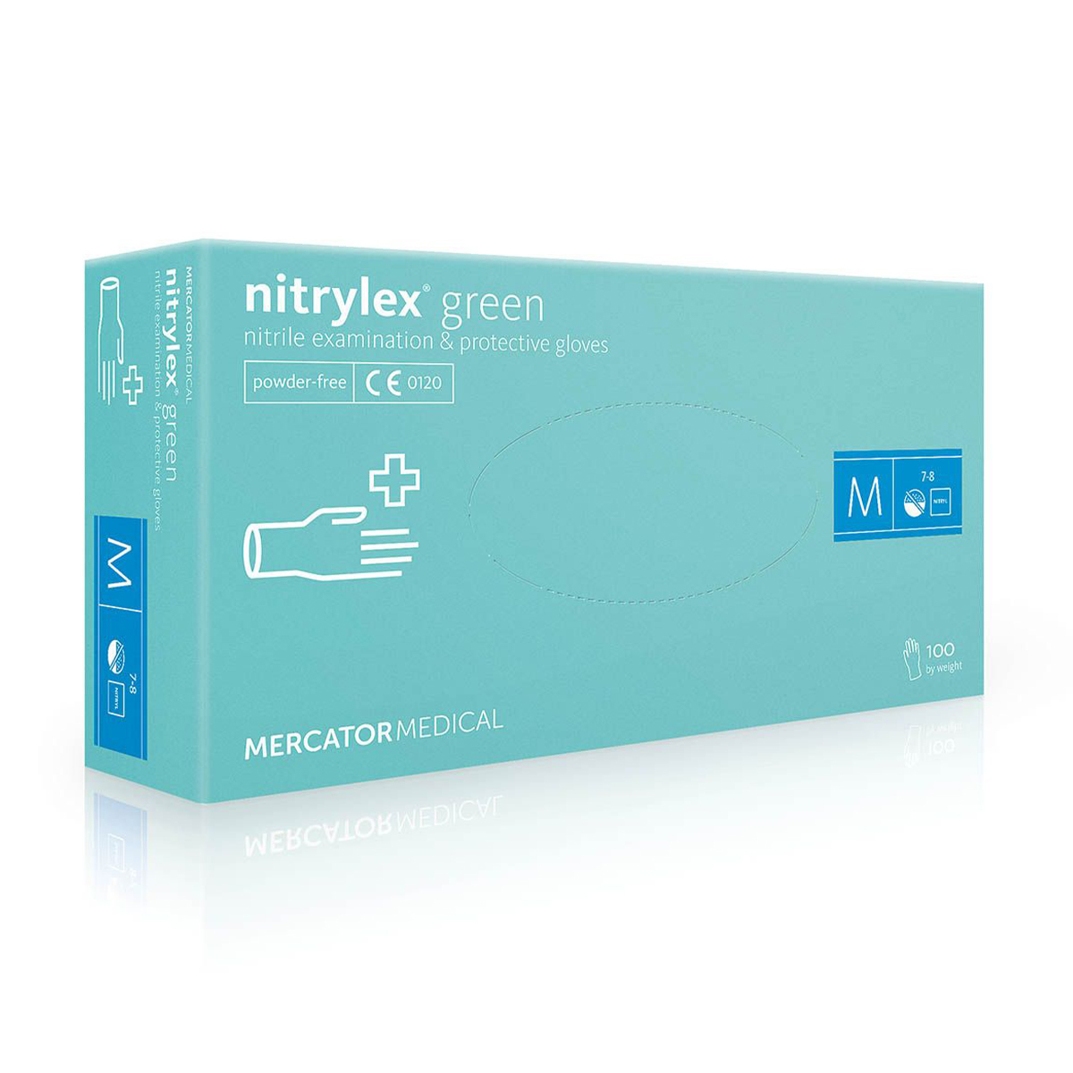 

Рукавички нітрилові оглядові Nitrylex нестерильні, неприпудрені, розмір M, зелені, 100 шт