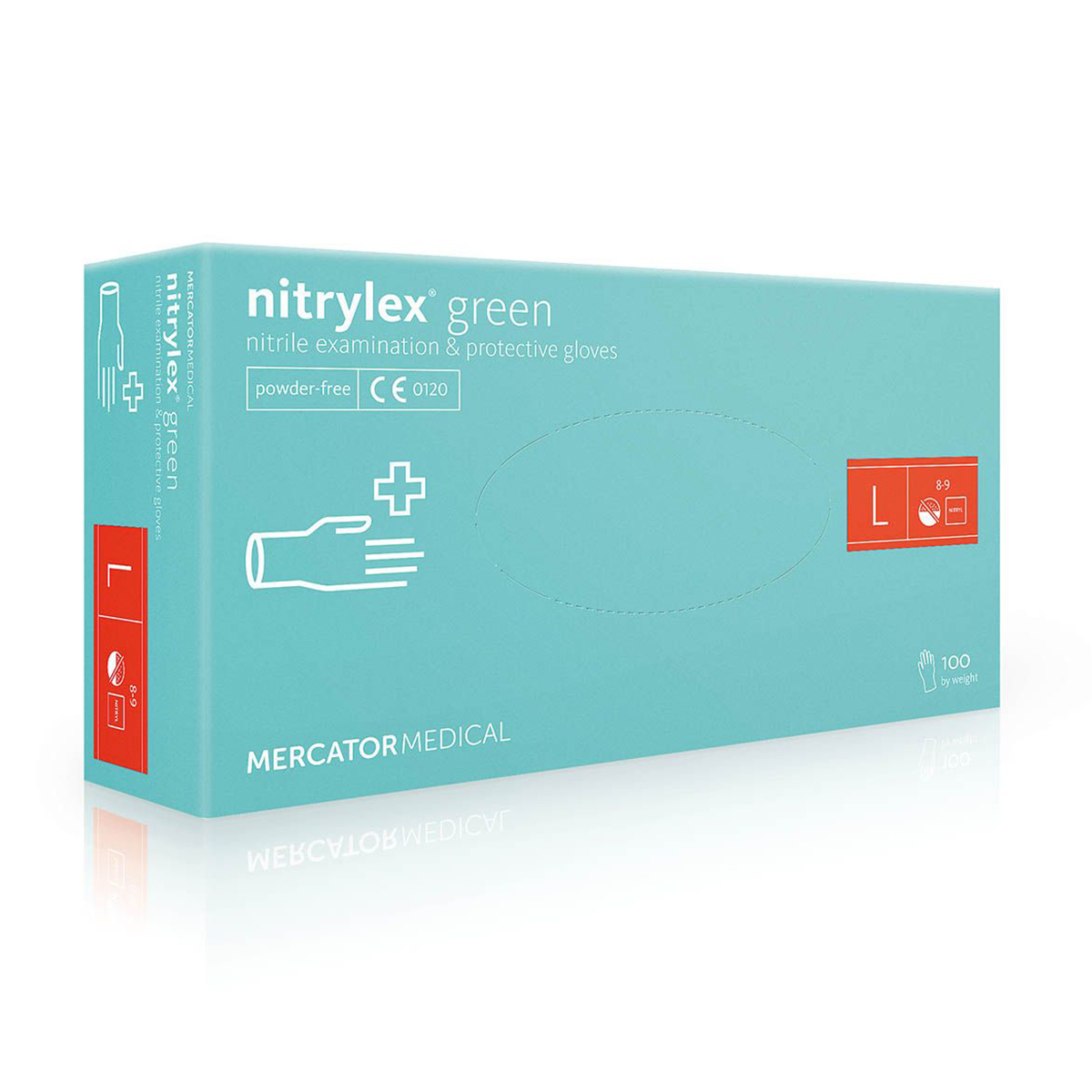 

Уцінка! Рукавички нітрилові оглядові Nitrylex нестерильні, неприпудрені, розмір L, зелені, 100 шт