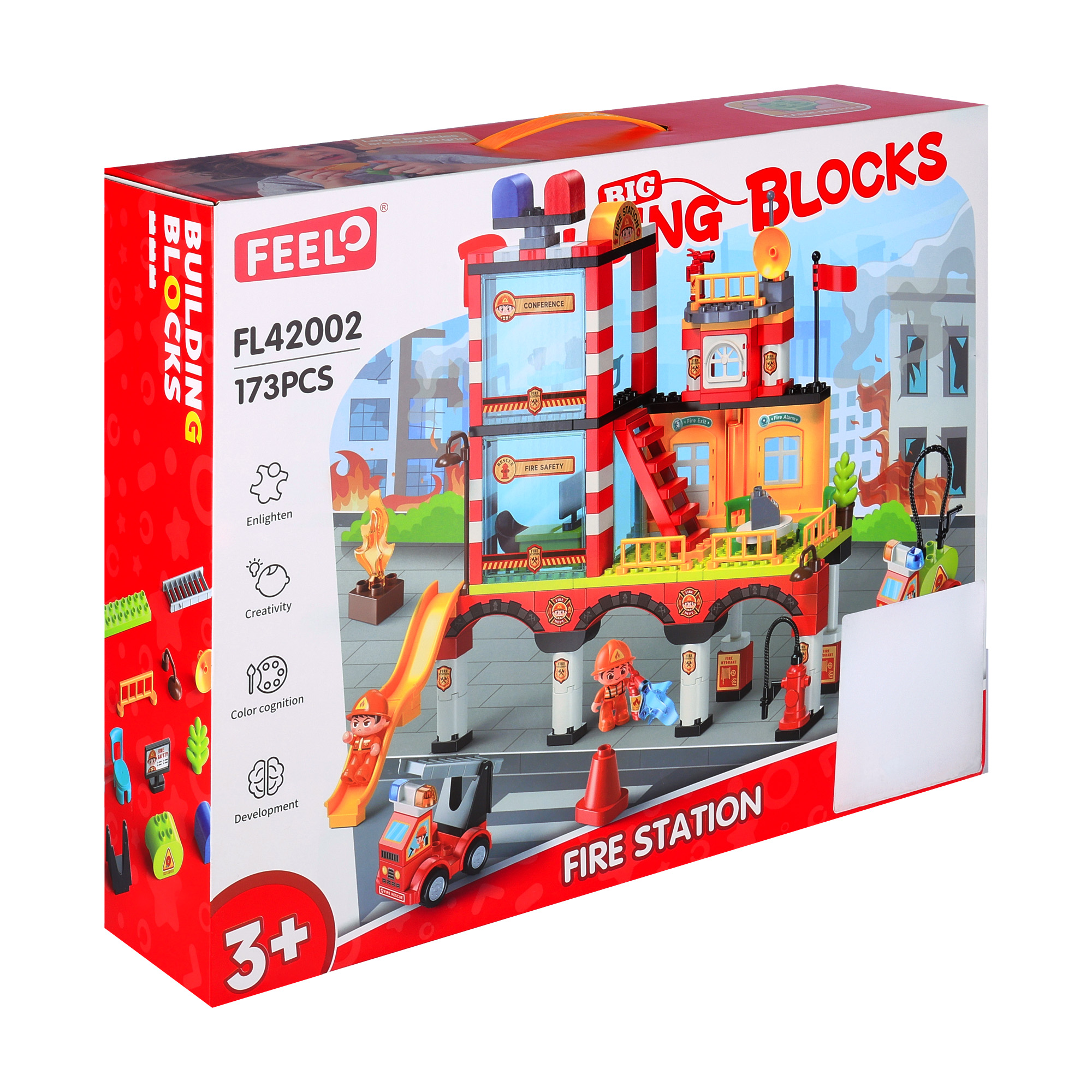 

Дитячий конструктор FEELO TOYS Місто 101 пожежна бригада, 173 деталі, від 3 років (FL42002)