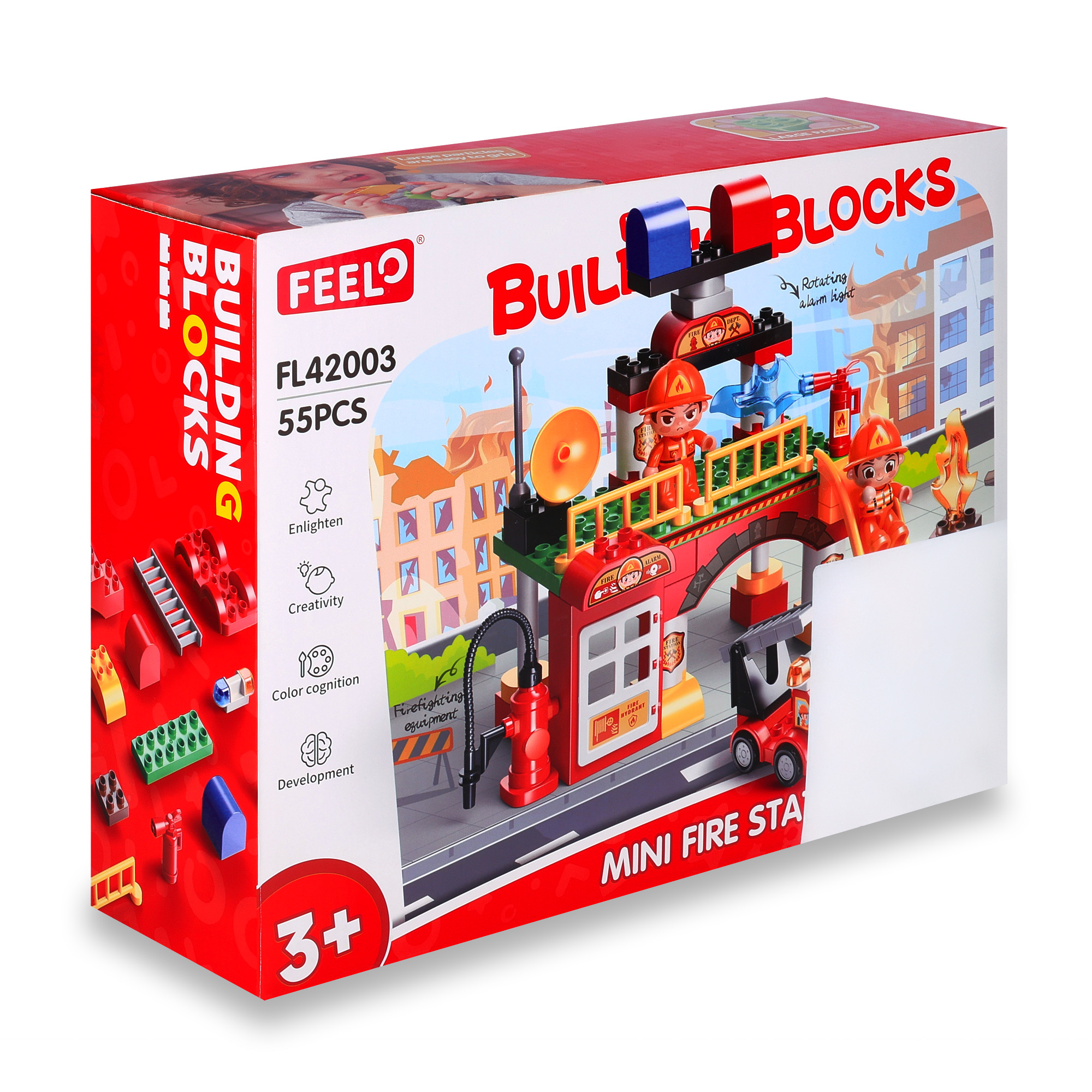 

Дитячий конструктор FEELO TOYS Штаб пожежників, 55 деталей, від 3 років (FL42003)