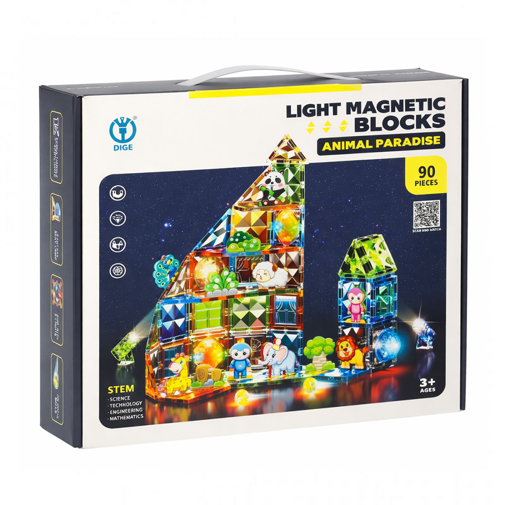 

Дитячий магнітний конструктор Dige Зоопарк, 90 деталей, від 3 років (8800)