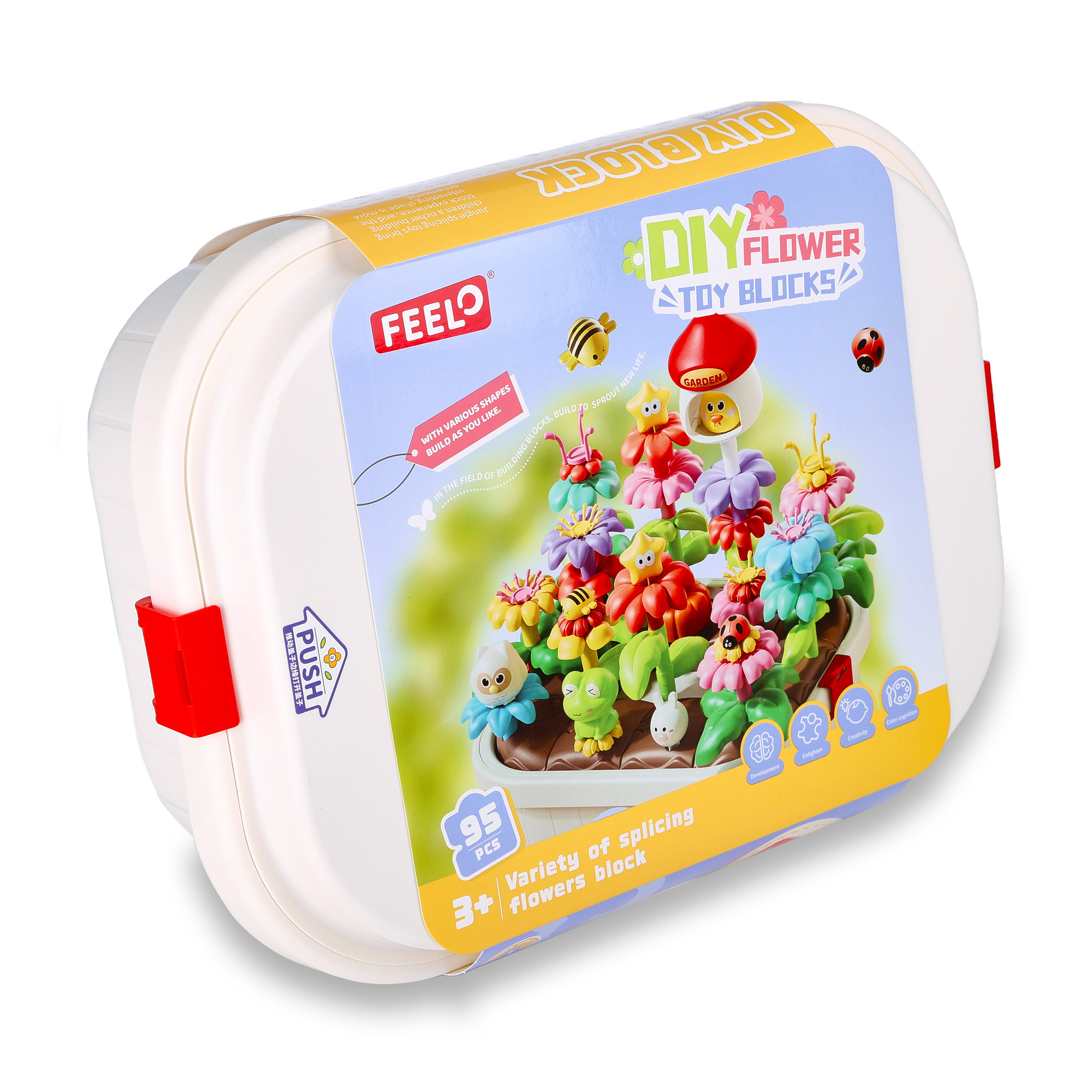 

Дитячий конструктор FEELO TOYS Сонячні квіточки, 95 деталей, від 3 років (FL3100)