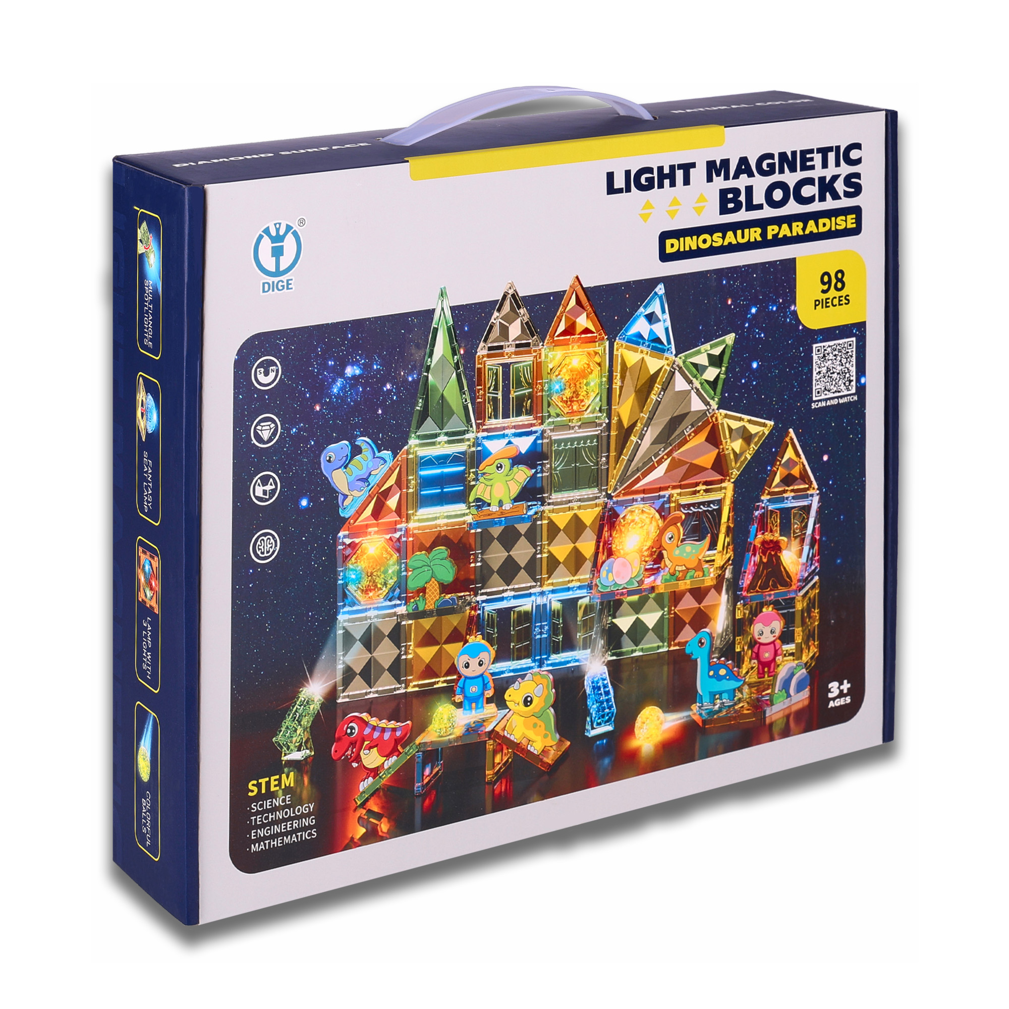 

Дитячий магнітний конструктор Babik Дино-зоопарк, 98 деталей, від 3 років, 29*23*8 см (8802)