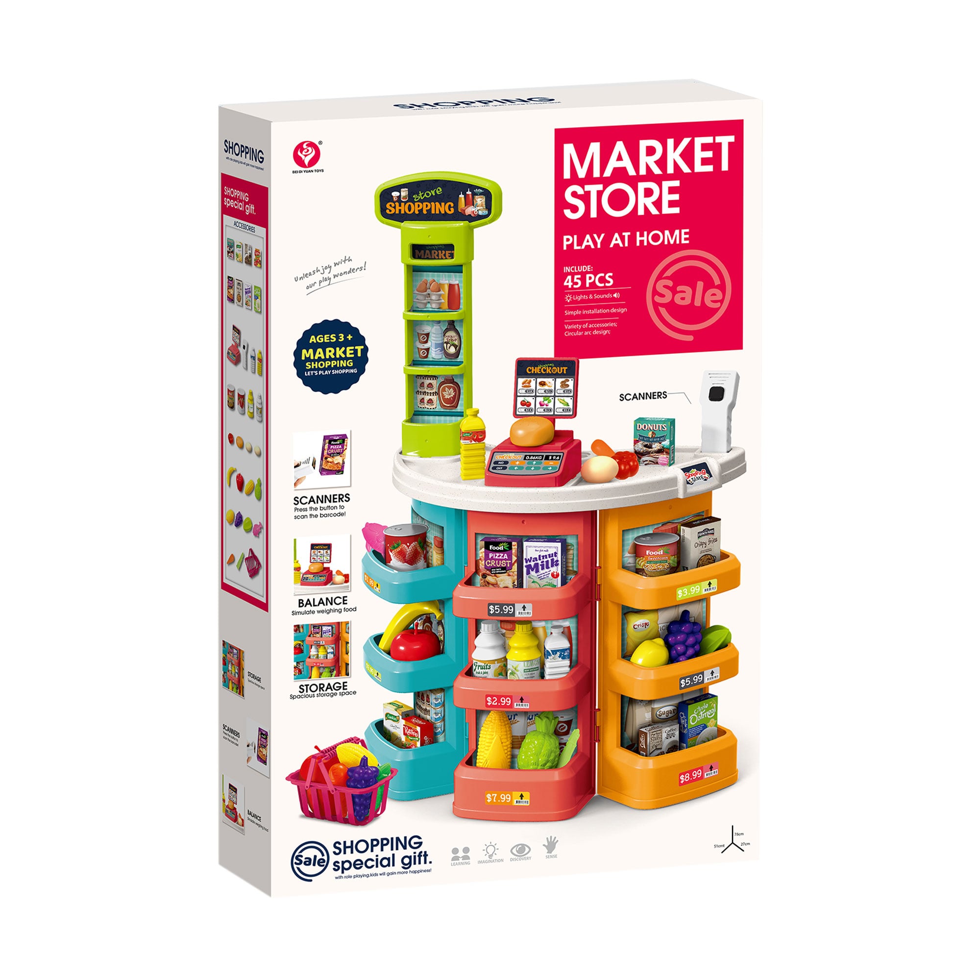 

Дитячий ігровий набір BEI DI YUAN TOYS Крамничка, 45 елементів, від 3 років (922-192)